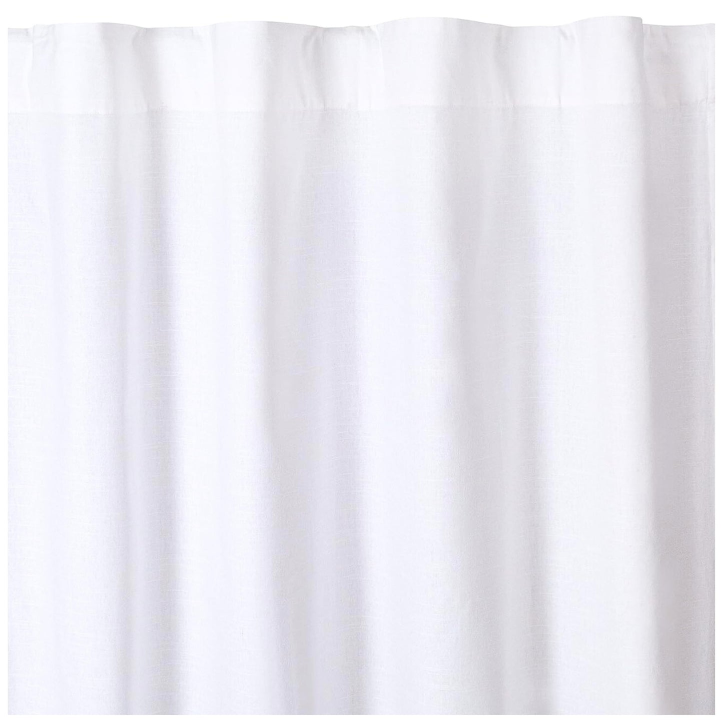 HOMIDATE White Cotton Curtains Set of 2-50x63 Inch Long Cotton Drapes, Textured Window Curtains for Bedroom, Living Room, Kitchen - Soft & Lightweight White Curtain Panels