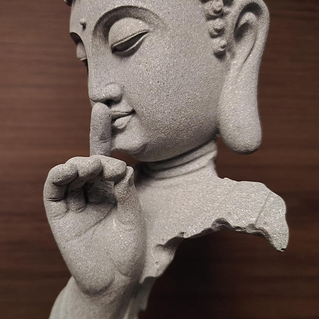 livelyfish Meditating Buddha Statue Zen Garden Statues Sandstone Thinker Buddha Sculpture Figurine for Fish Tank Aquarium Home Decorations, Gift (Medium)