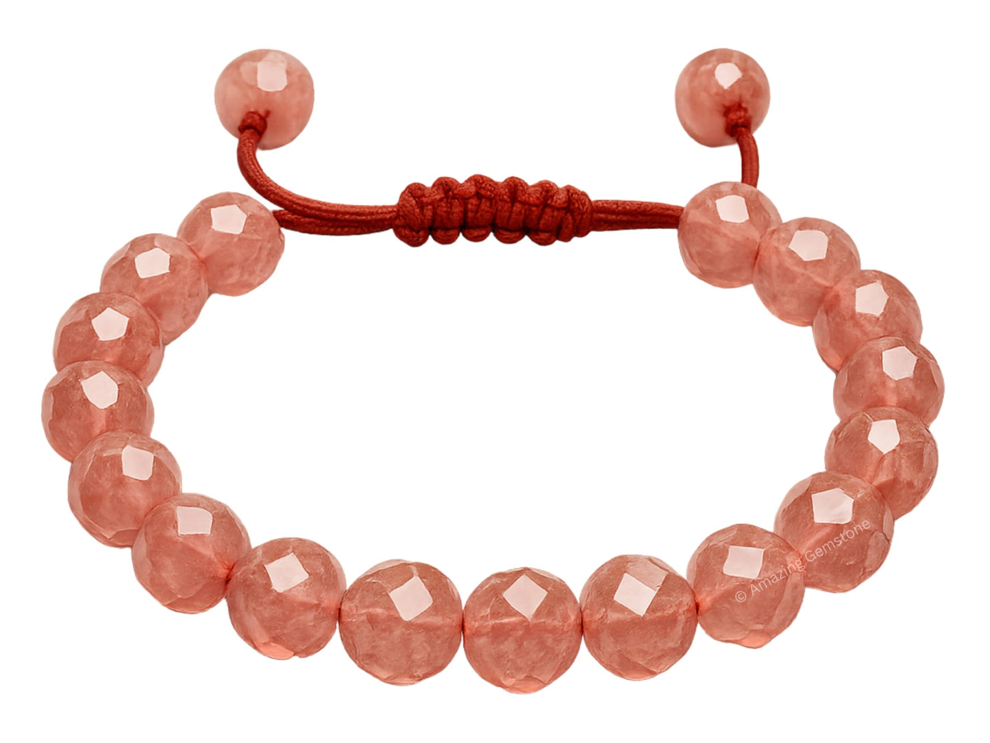 Amazing Gemstone Cherry Quartz Bracelet for Women - Chakra Mens Bracelet Protection Crystals and Healing Stones - Blessing Bracelet Spiritual Meditation Gift Christmas Stocking
