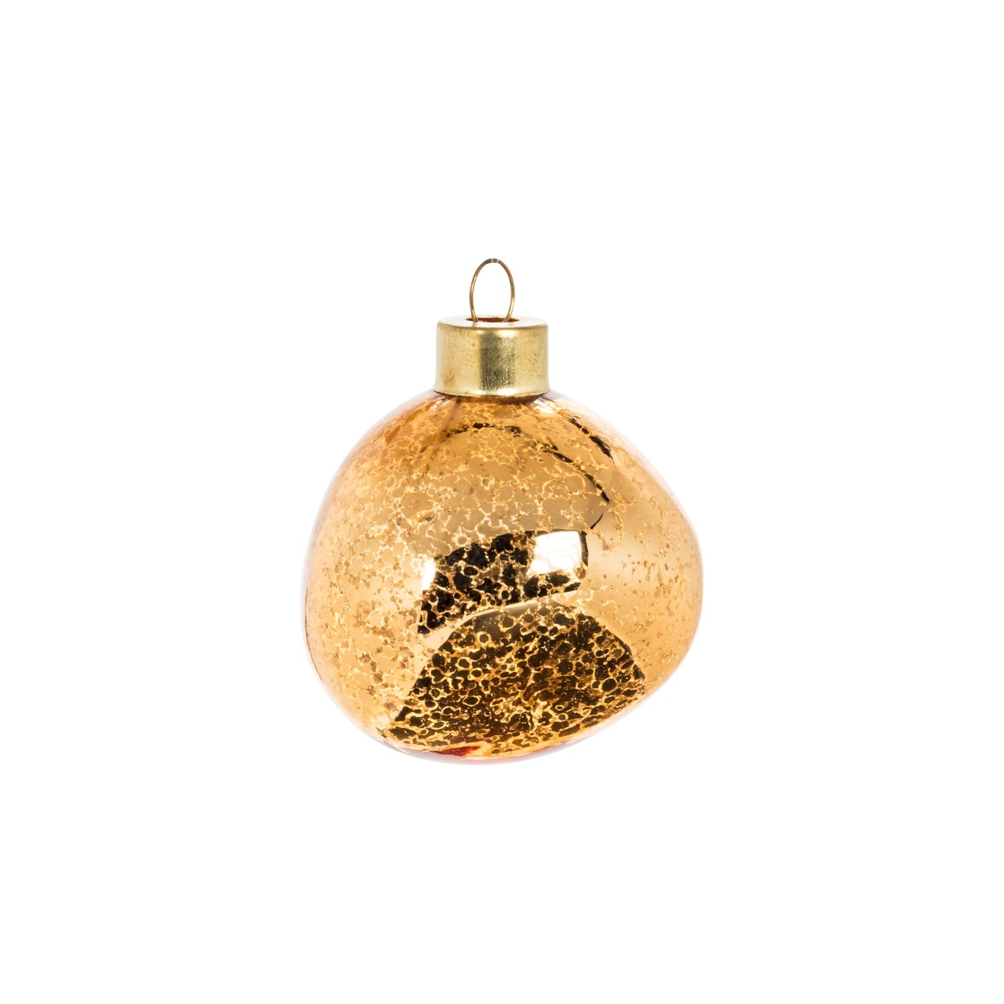 Abbott Collection Organic Shape Ornament. Set of 6 - Glass, Antique Gold (2 inches L)
