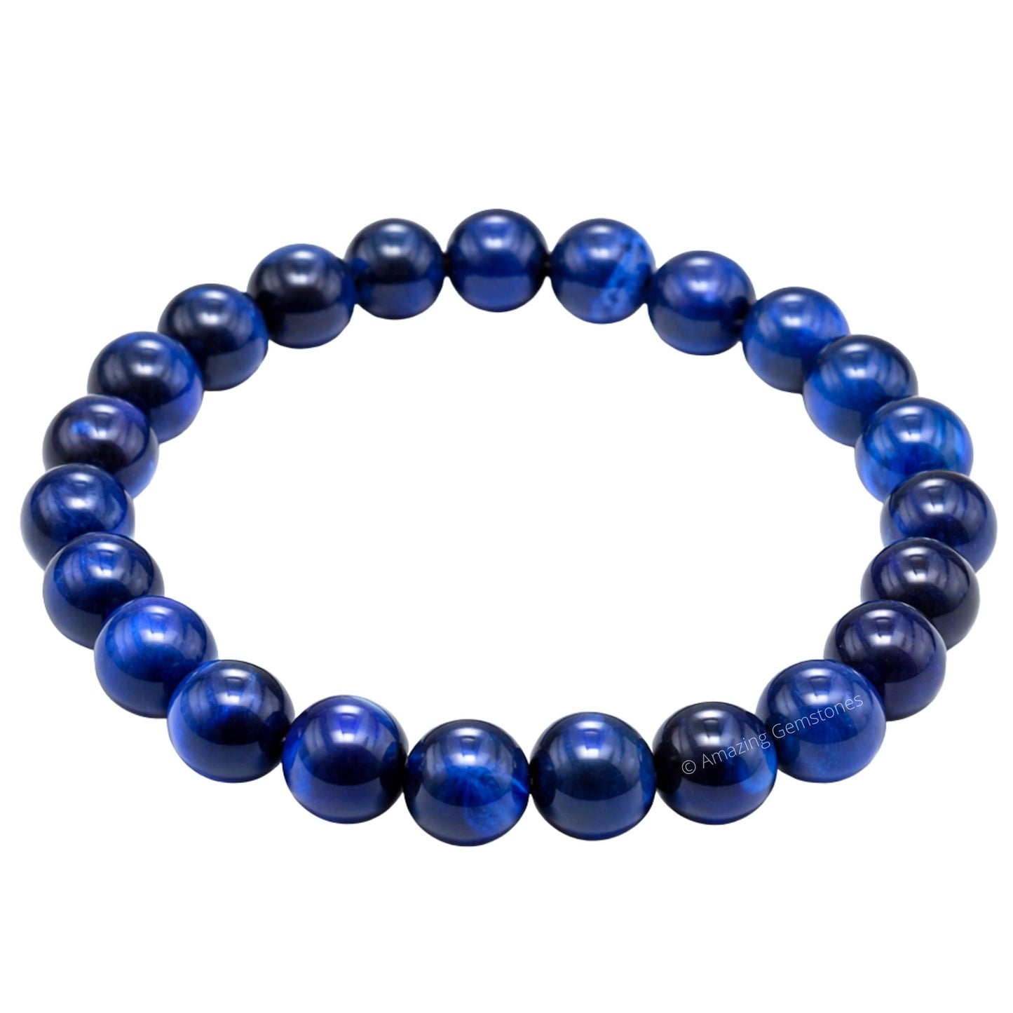 Amazing Gemstone Crystal Bracelet for Women Men's Gifts - Protection Healing Crystal Bracelet - 8mm Gemstone Beaded Stretchable Bracelet Pulseras Para Hombres Mujer Stocking Stuffers Mothers Day Gift (Blue Cat's Eye)