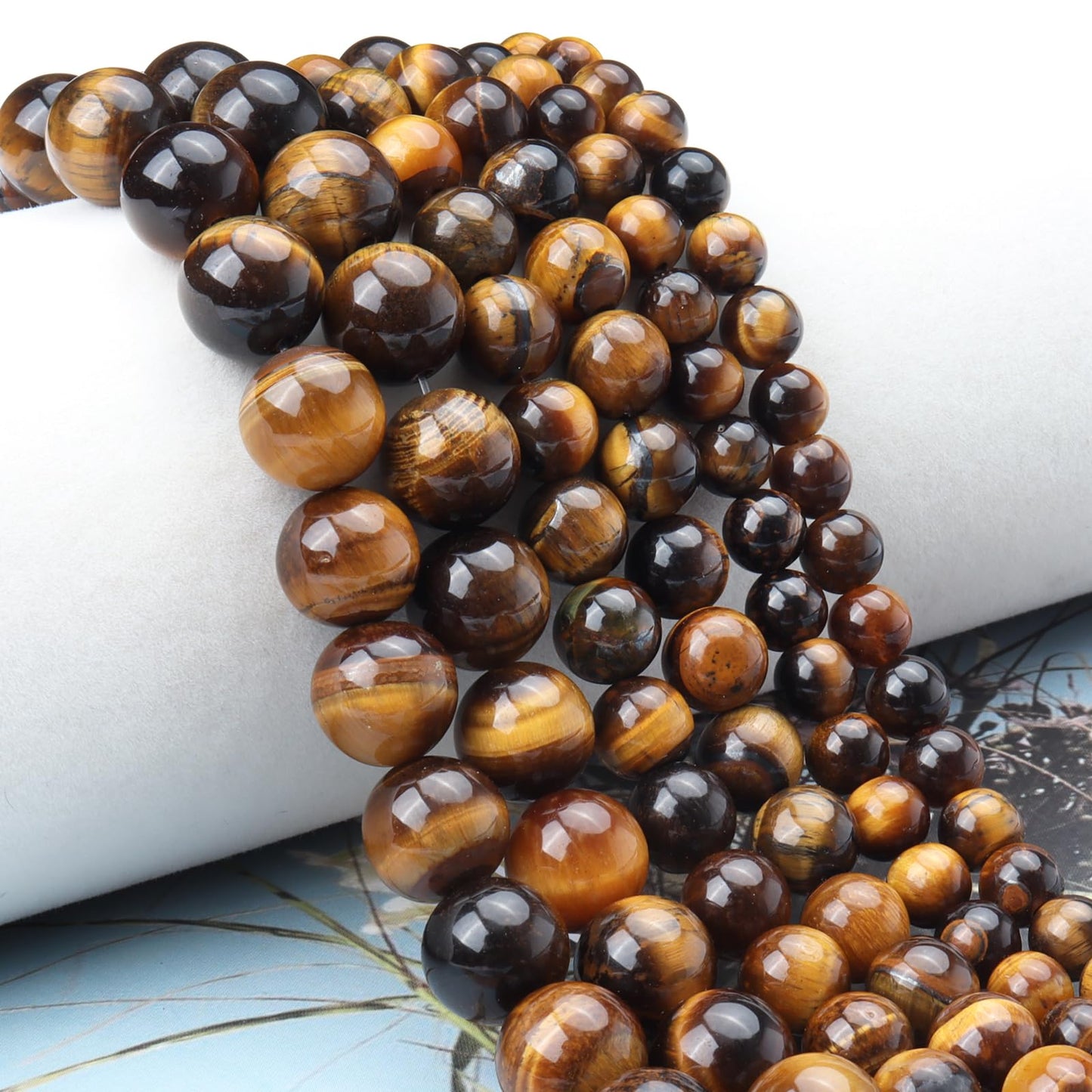 Siomia 60pcs 6mm Natural Yellow Tiger Eye Gemstone Beads Energy Healing Crystal Round Loose Stone Beads for Jewelry Making, DIY Bracelets Necklaces