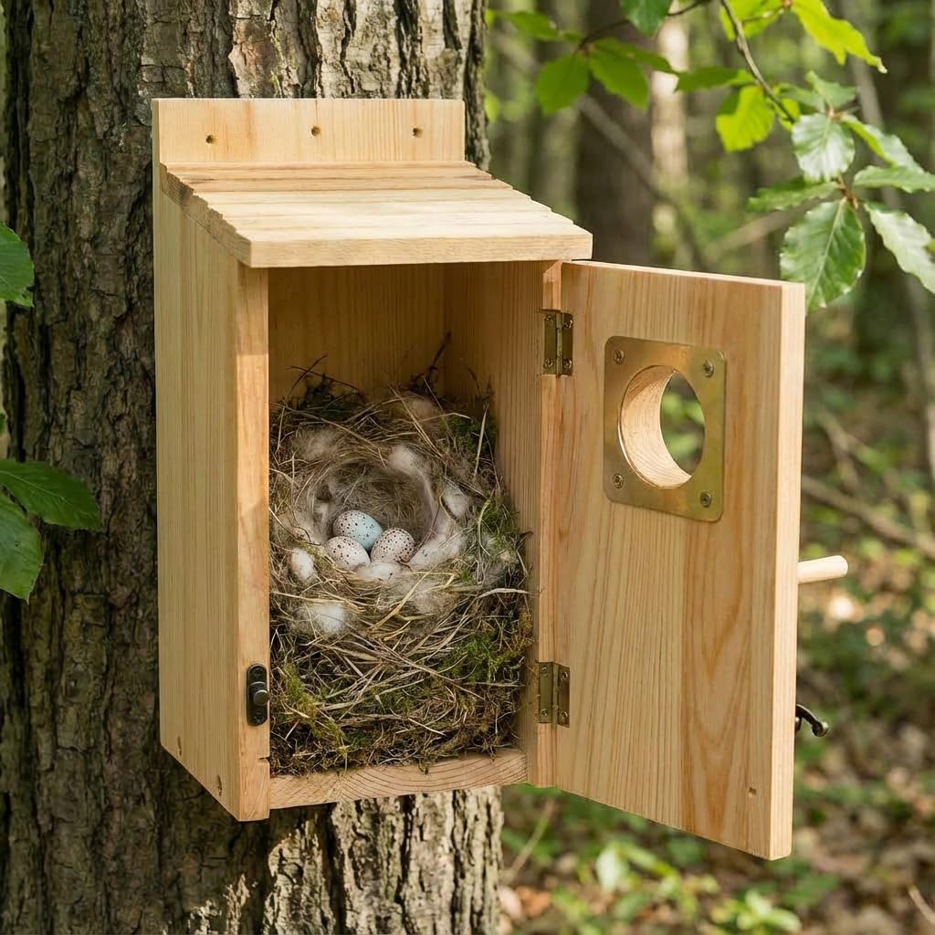 KraAra Bird Houses for Outside Clearance with Copper Guard, Cedar Bird House Outdoor, Bluebird Finch Swallow Wren Chickadee No Assembly Required, 1 Pack