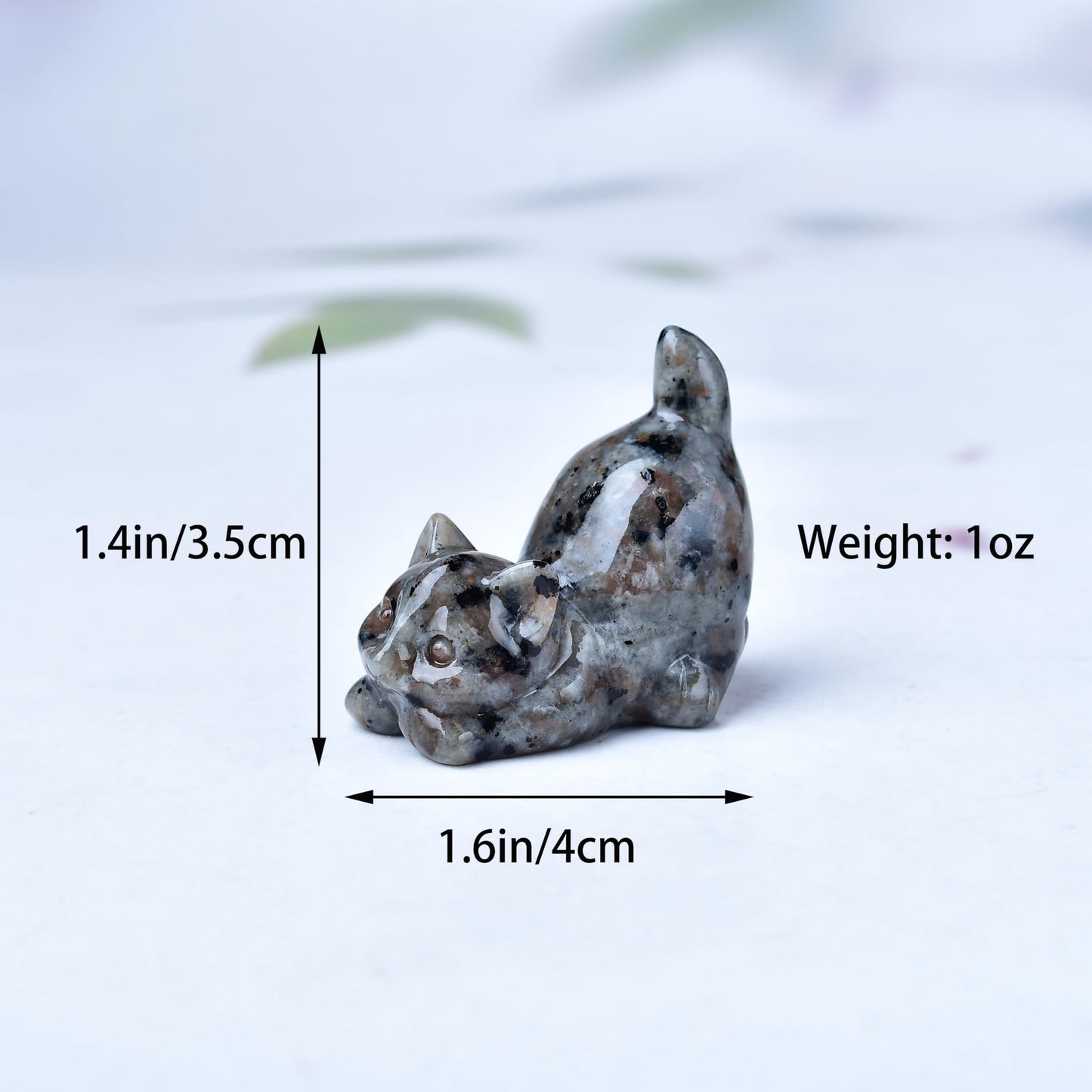 DZJXBZhu Flame Stone Cat Crystal Statue Healing Crystal Reiki Meditation Pocket Gem Guardian Sculpture Home Study Table Desk Decor Collection Gift for Loved Ones