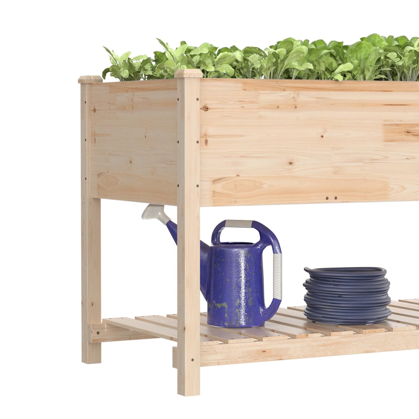 RTDTD Raised Garden Bed with Legs,47.2x23.6x30in Wooden Raised Garden Box with Bed Liners,Storage Shelf for Outdoor Garden, Patio, Elevated Wood Planter for Vegetables, Fruits, Flowers