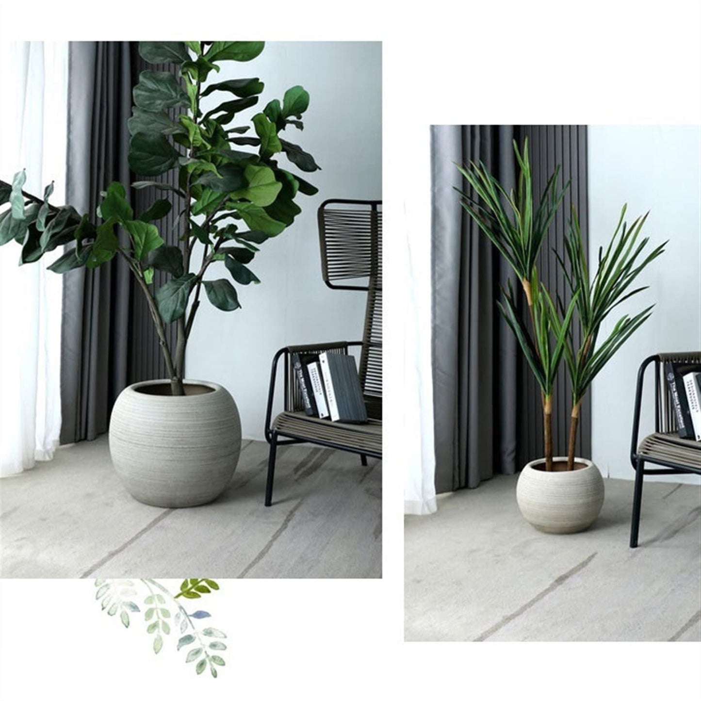 YIMUBDBM Creative Flower Pots Ceramic Flower Pot Plant Container Oversized Spherical Floor Planter Mall Decoration Courtyard Large Green Flower Pot Flowers Pot Plant Bucket-B:high 23 cm