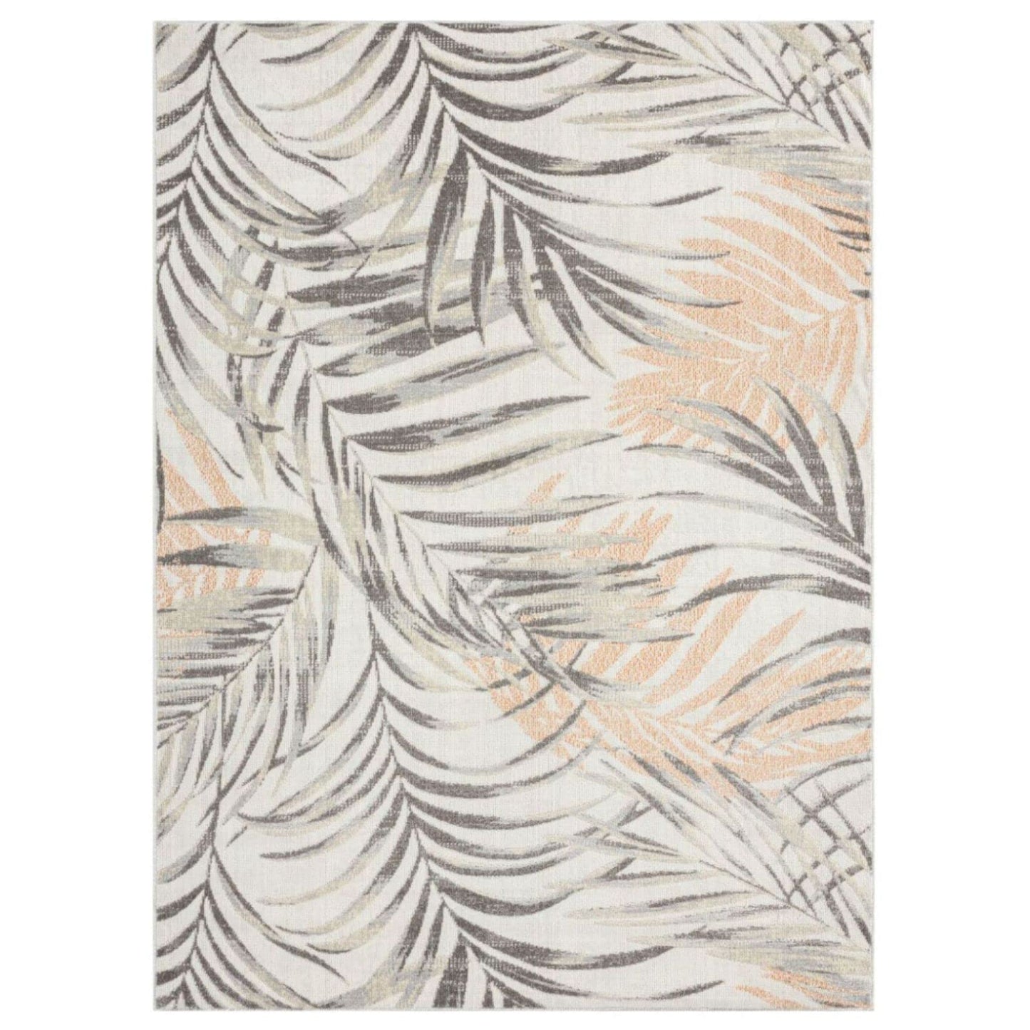 Tommy Bahama Malibu Palm Springs Coastal Indoor/Outdoor Area Rug, Ivory/Rust, 5'3"x7'3"