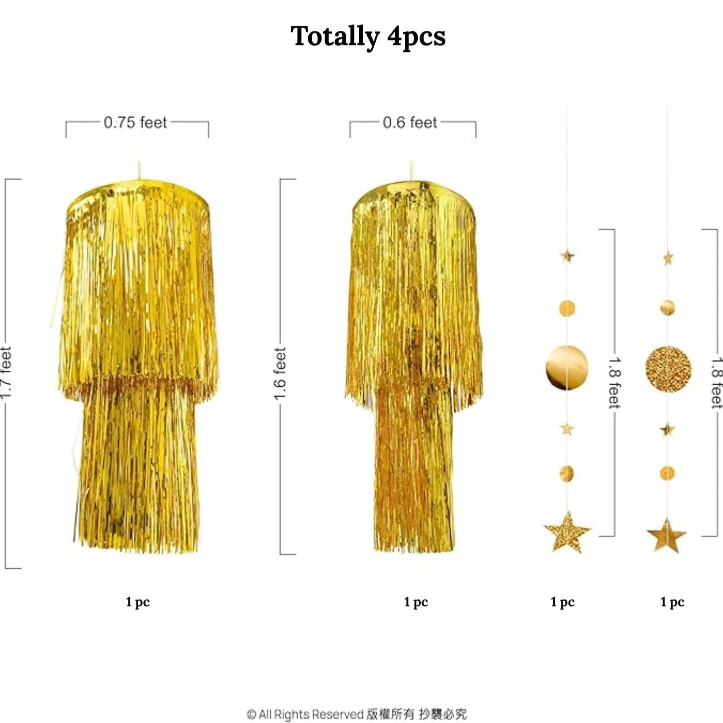 Cheerland Gold Tinsel Chandelier Mothers Day Party Decor 2 Tier Haning Fringed Circle Star Garland for Graduation Birthday Anniversary Bridal Shower Wedding Ceiling Best Mom Day Decorations Supplies