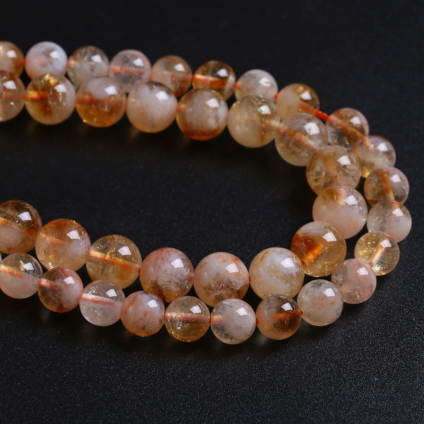 4MM 86PCS Natural Stone Citrine A Grade Quartz Crystal Loose Beads for Jewelry Making DIY Bracelet Necklace 1 Strand 15’’