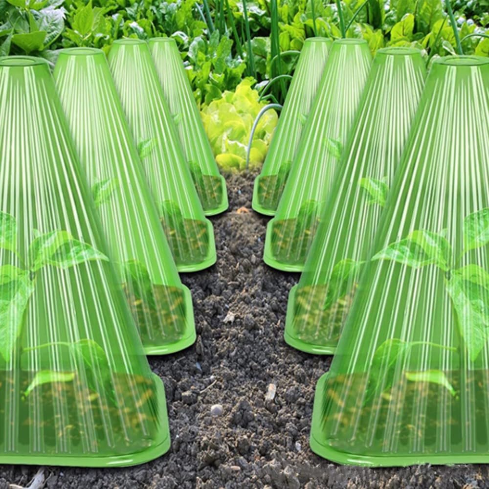 20Pcs Garden Plant Cloches, Plastic Plant Bell Cover Reusable Mini Greenhouse, Frost Protection for Plant Cover Dome Tall