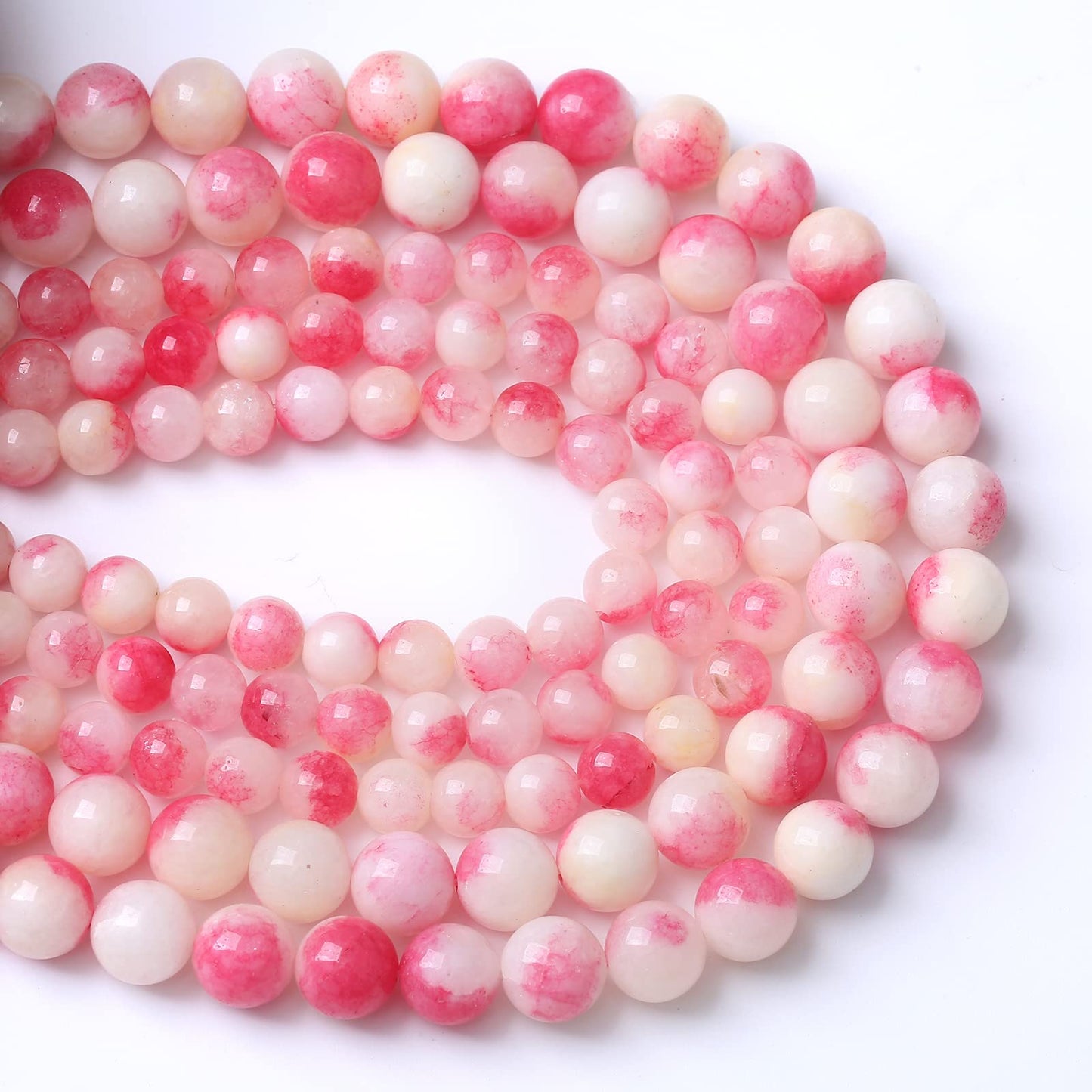 10mm 36pcs Natural Pink Tourmaline Jade Stone Beads for Jewelry Making DIY Bracelet Necklace Accessories 15" Energy Healing Power Stone Beads (Pink Tourmaline Jade, 10mm)