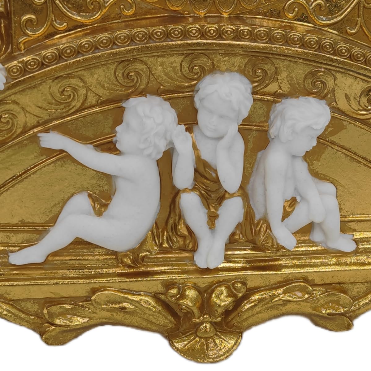 GENUINQ Clock Ornate Rococo Style Mantel Clock with Candelabras Candle Holders Gold for Home Decor