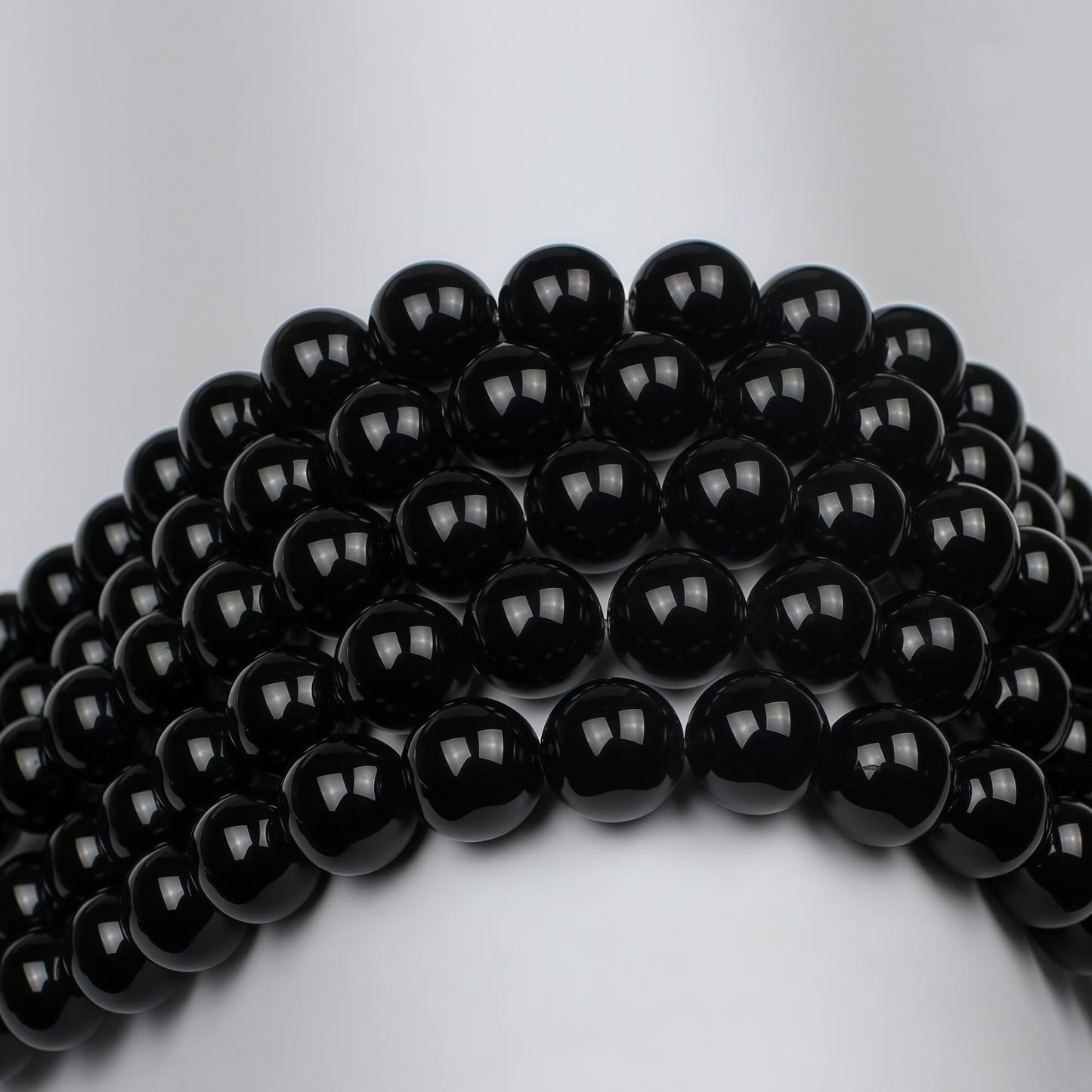 MJDCB Natural Stone Bead Black Onyx Gemstone Loose Beads for Jewelry Making Bracelet Necklace 10mm