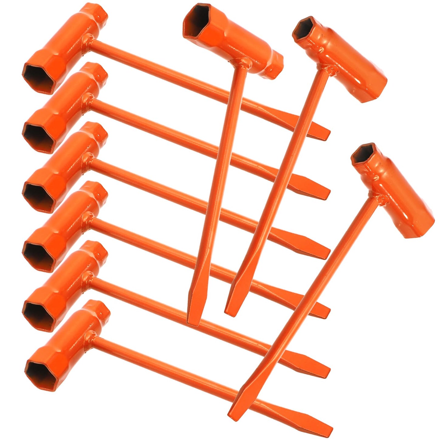 Okllen 9 Pack Chainsaw Scrench, T-Wrench Spanner Tool 13 by 19 mm (1/2x3/4inch), Combination Screwdriver and Wrench Adjustment Tool for Saws Chains Nuts Spark Plug, Orange