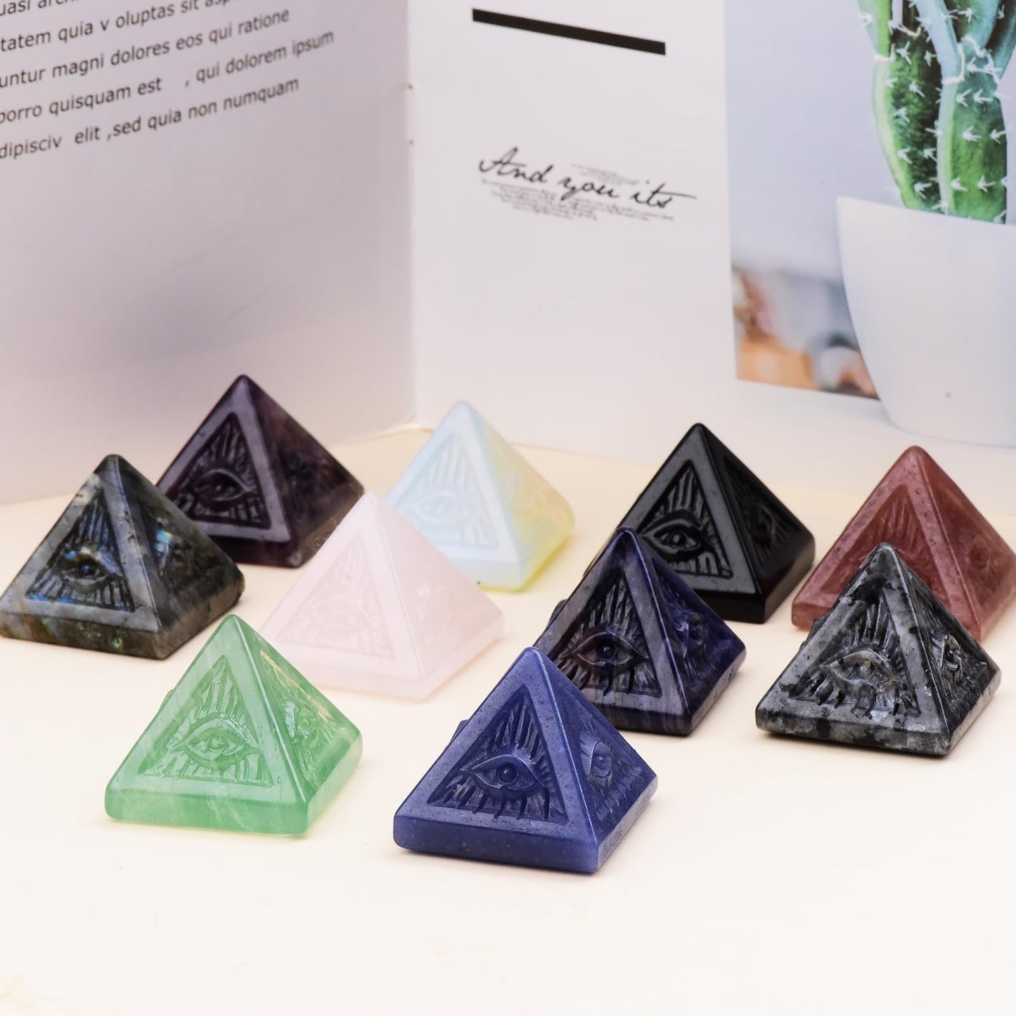 QLRSUXN Black Obsidian Healing Crystal Pyramid,Natural Stone Pyramid for Meditation, Reiki Energy, Chakra Balancing,Energy Enhancement - Great Gift for Home Decor, Office Desk, and Spiritual Practices