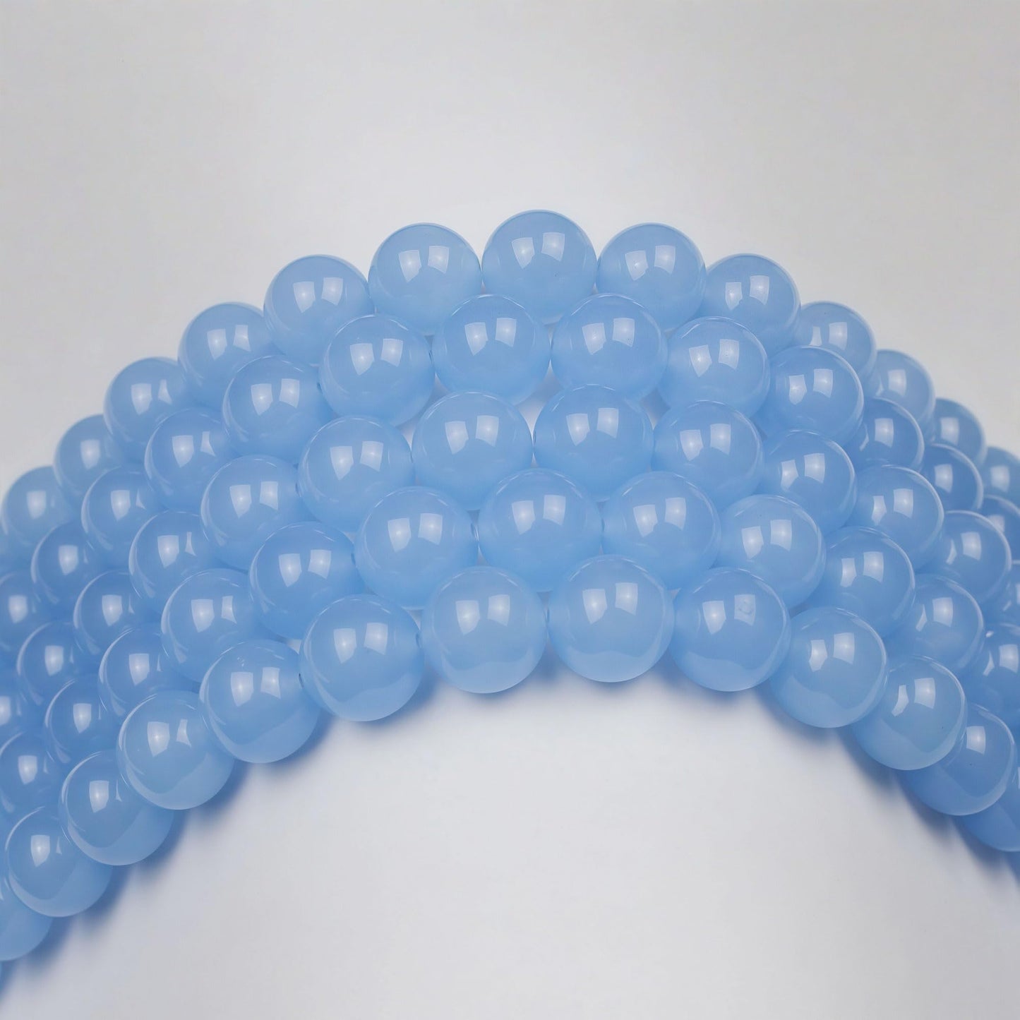 MJDCB Natural Aquamarine Chalcedony Round Loose Beads for Jewelry Making DIY Bracelet Necklace (6mm)