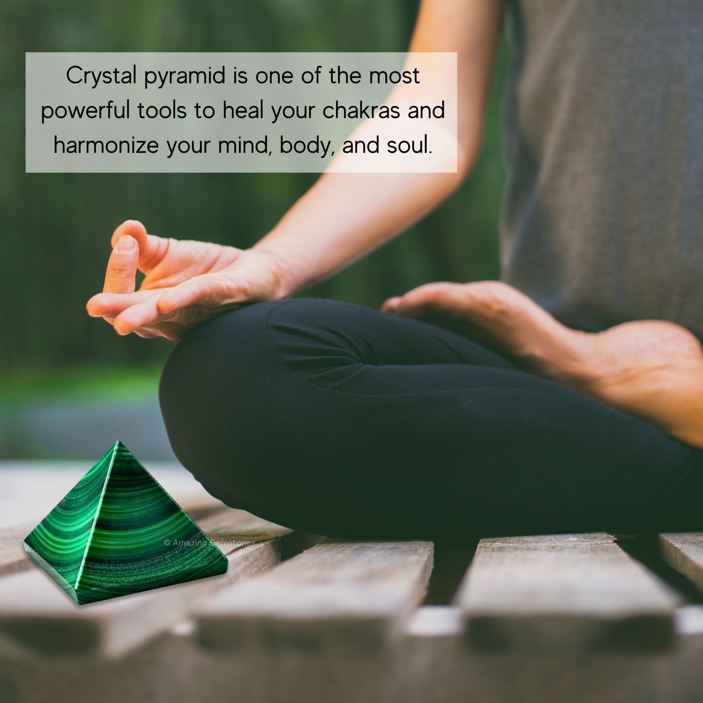 Amazing Gemstone Malachite Pyramid Crystal Healing Stones - 2" Great Pyramid Figurine of Natural Stone Pyramid for Meditation, Reiki, Chakra Balancing and Crystal Pyramids Grid