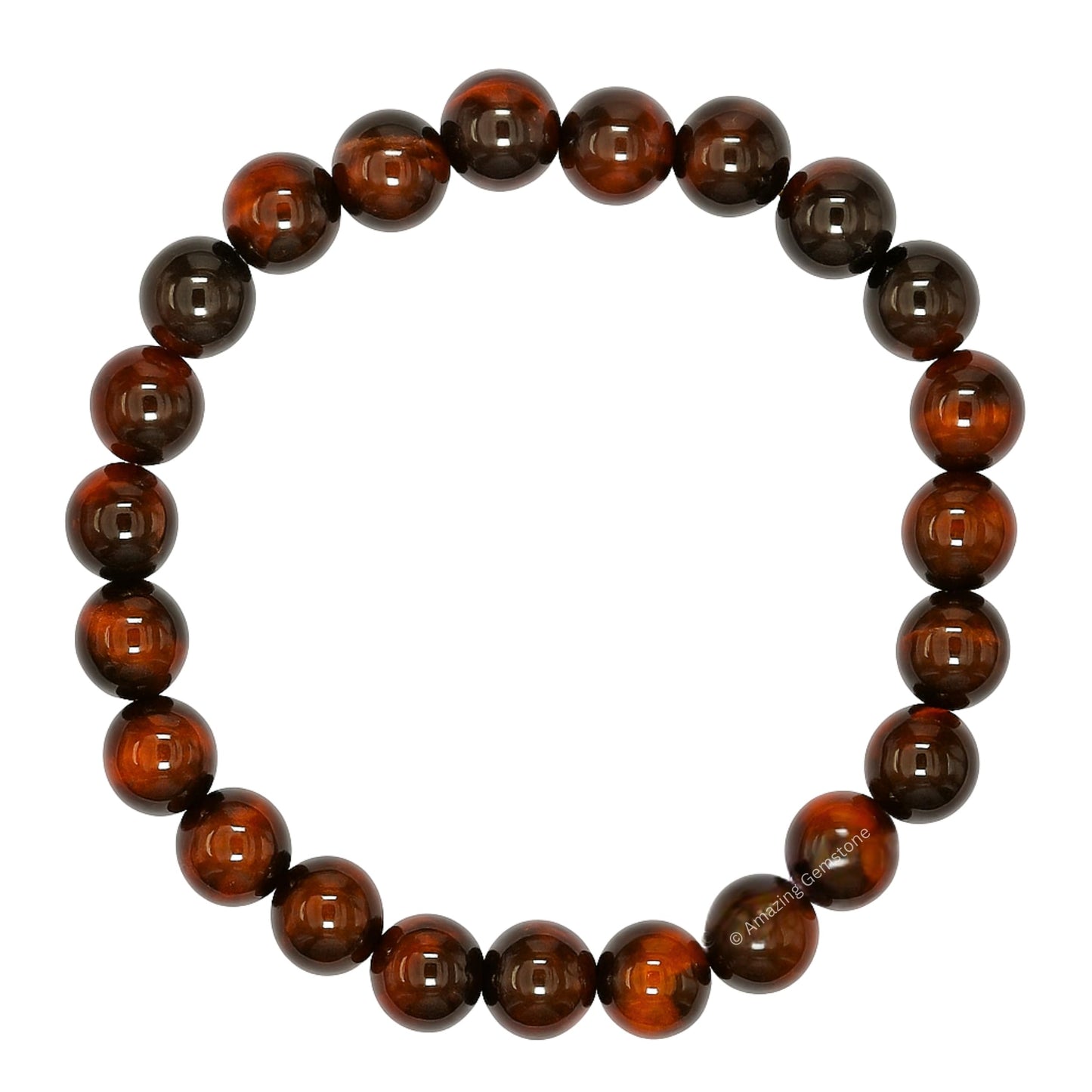 Amazing Gemstone Crystal Bracelet for Women Men's Gifts - Protection Healing Crystal Bracelet - 8mm Gemstone Beaded Stretchable Bracelet Pulseras Para Hombres Mujer Stocking Stuffers Mothers Day Gift (Red Tiger Eye)