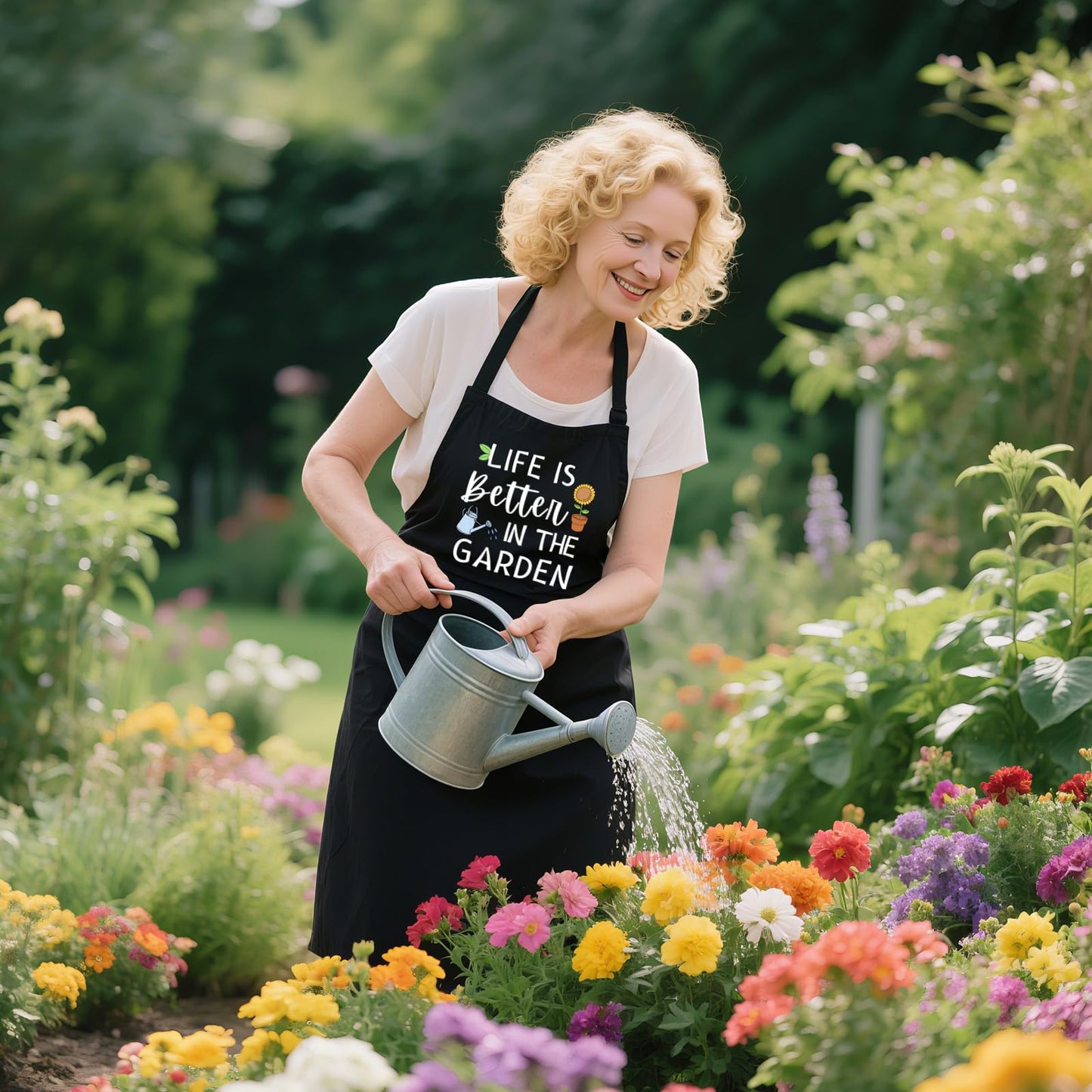 Oxpaynop Gardening Apron for Women with Pockets, Cute Garden Apron for Gardener Mom Wife, Gardening Gifts for Women Plant Lover Mothers Day Birthday Christmas