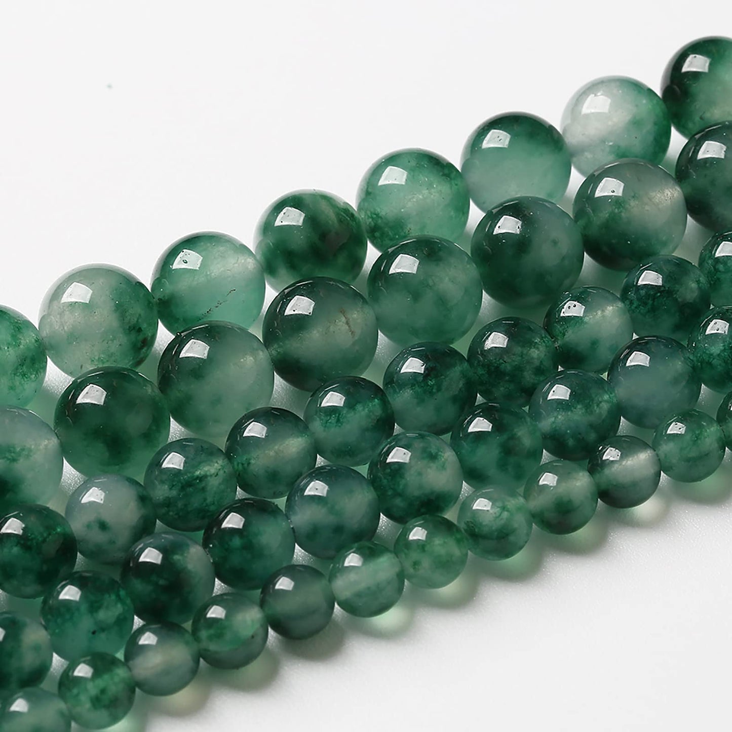 60pcs 6mm Natural Water Grass Jades Chalcedony Beads Round Loose Beads for Jewelry Making DIY Bracelets Crystal Energy Healing Power Stone (6mm, Water Grass Jade Beads)