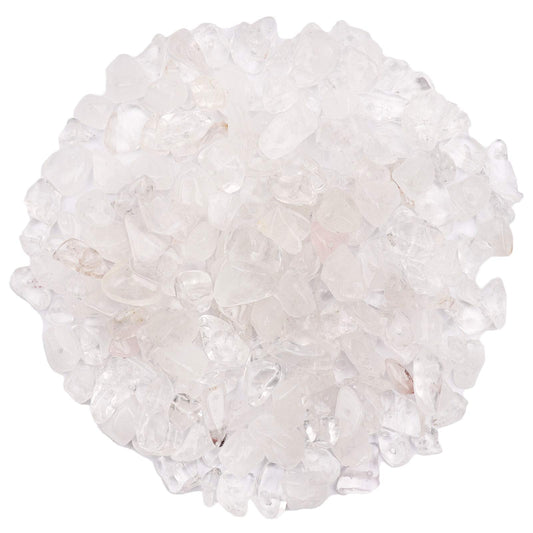 500 pcs Natural Chip Stone Beads, White Crystal 5-8 mm Irregular Gemstones Healing Crystal Loose Rocks Bead Hole Drilled for Jewelry Making Bracelet