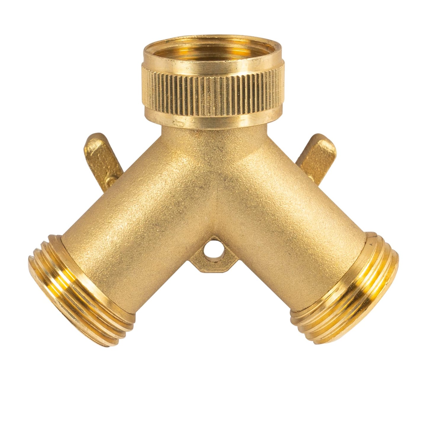 Hourleey Brass Garden Hose Splitter (2 Way), Solid Brass Hose Y Splitter 2 Valves with 2 Extra Rubber Washers (2 PACK)