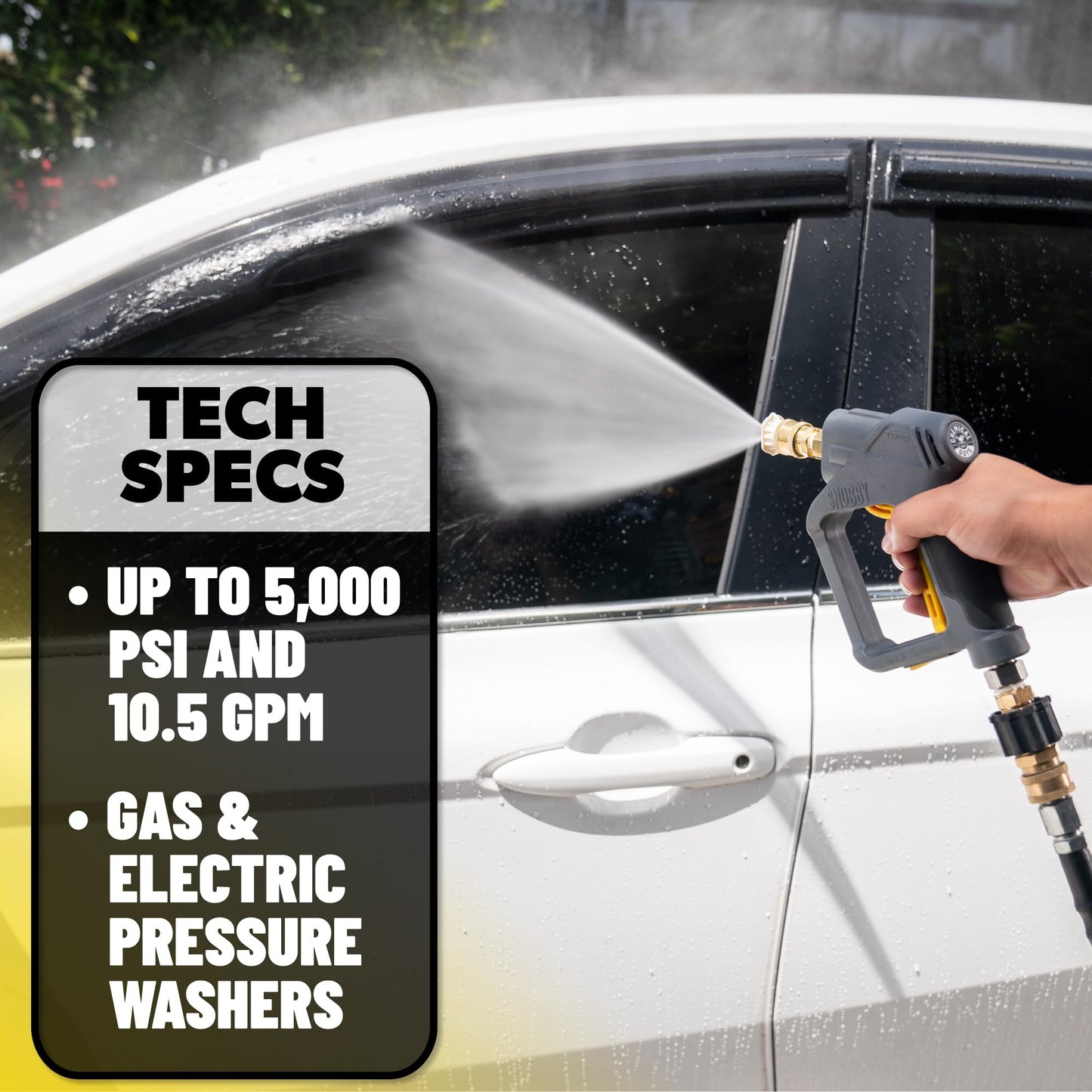 Chemical Guys Snubby Pressure Washer Gun with Foam Cannon Attachment - Short Handle for Gas and Electric Pressure Washers, Foam Sprayer Ideal for Car Washing, Detailing, and Home Cleaning Projects