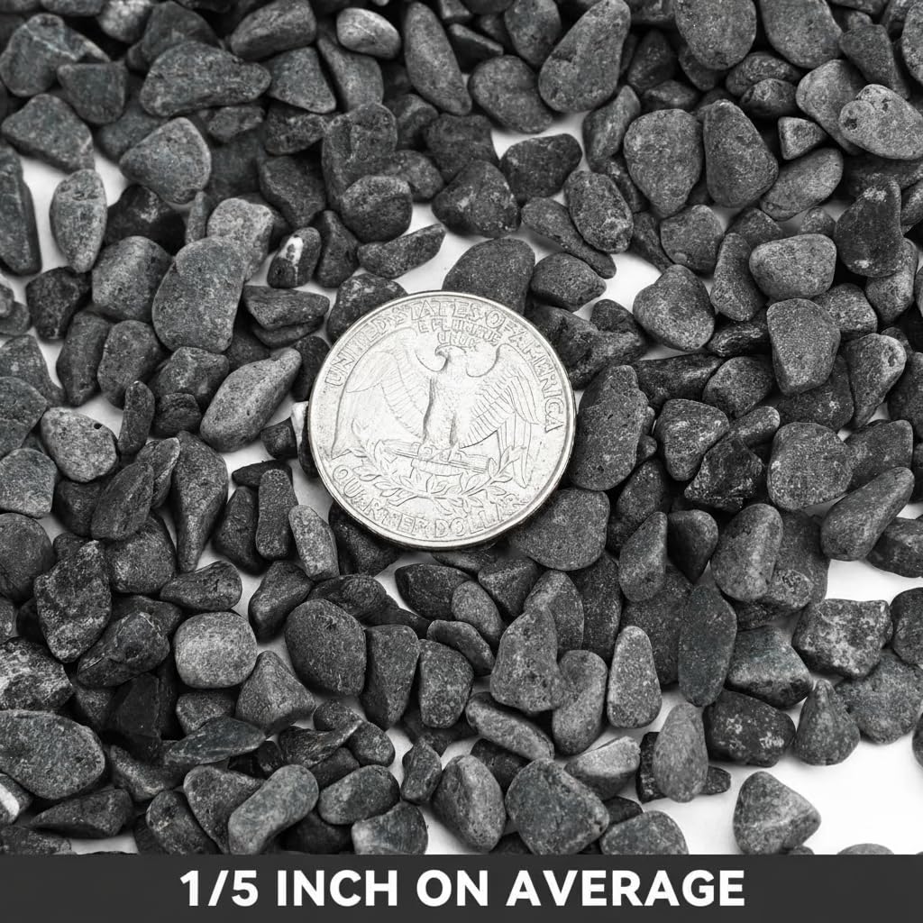 Onlyfire 2lb Gray Bean Pebbles, 1/5" Natural Decorative River Rocks for Plants, Vases, Aquarium, Succulents and Outdoor Garden Landscaping