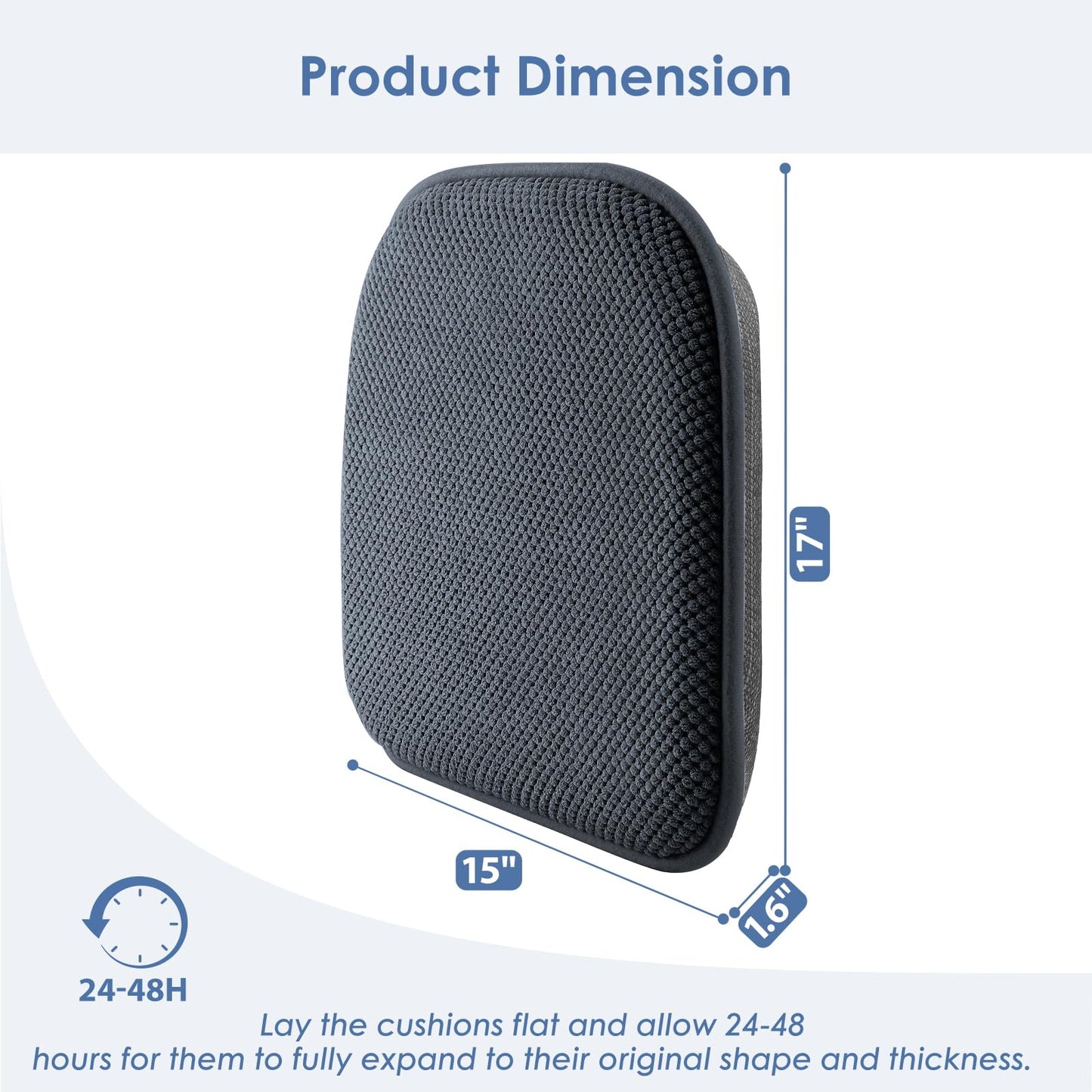 SWEMSTAR Chair Cushions - 15"*17" Kitchen Dining Chair Pads Foam Seat Cushion for Chairs Barstool Cushions Non Slip Seat Pad