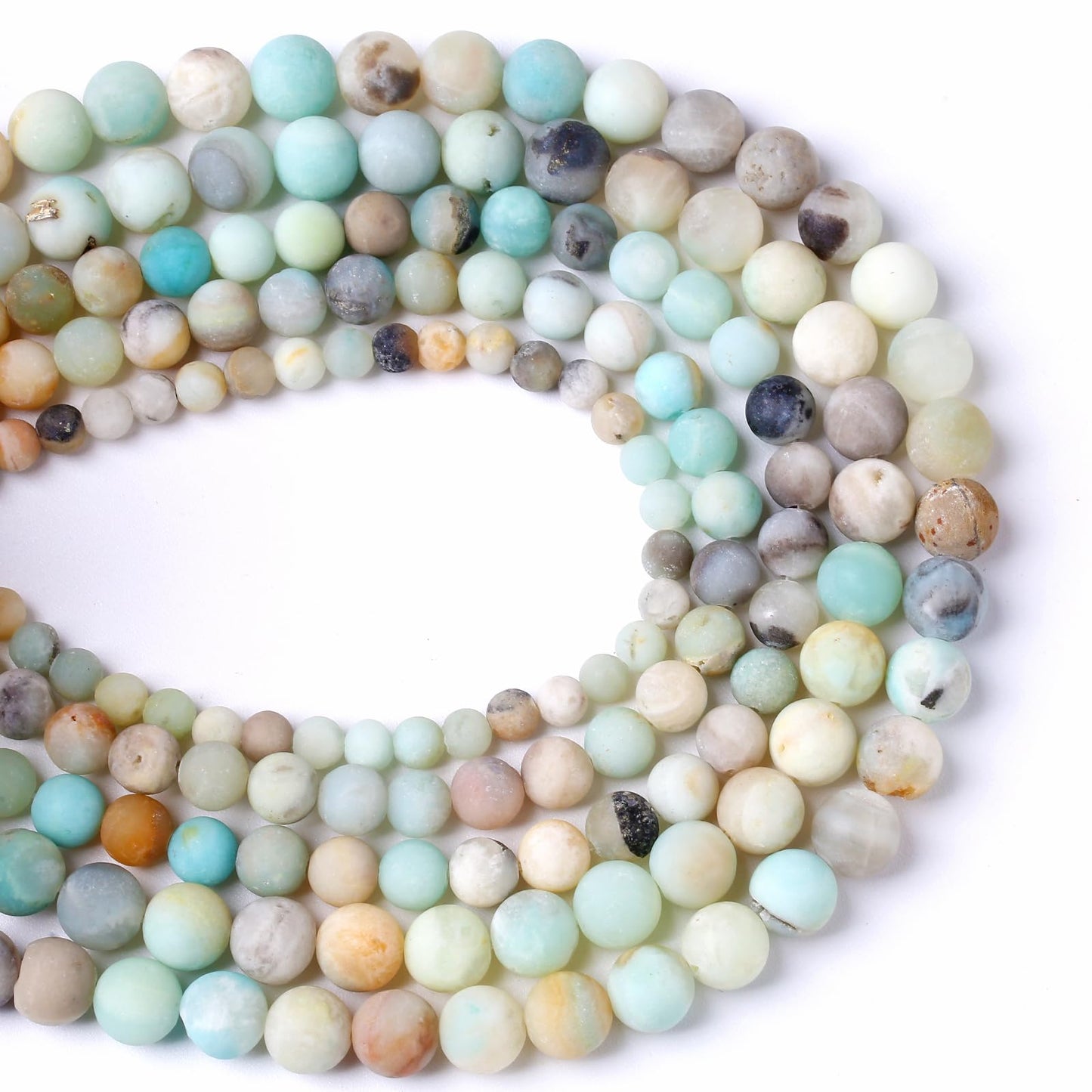 10mm 38pcs Frosted Amazonite Natural Stone Round Loose Beads for Jewelry Making DIY Bracelet Necklace