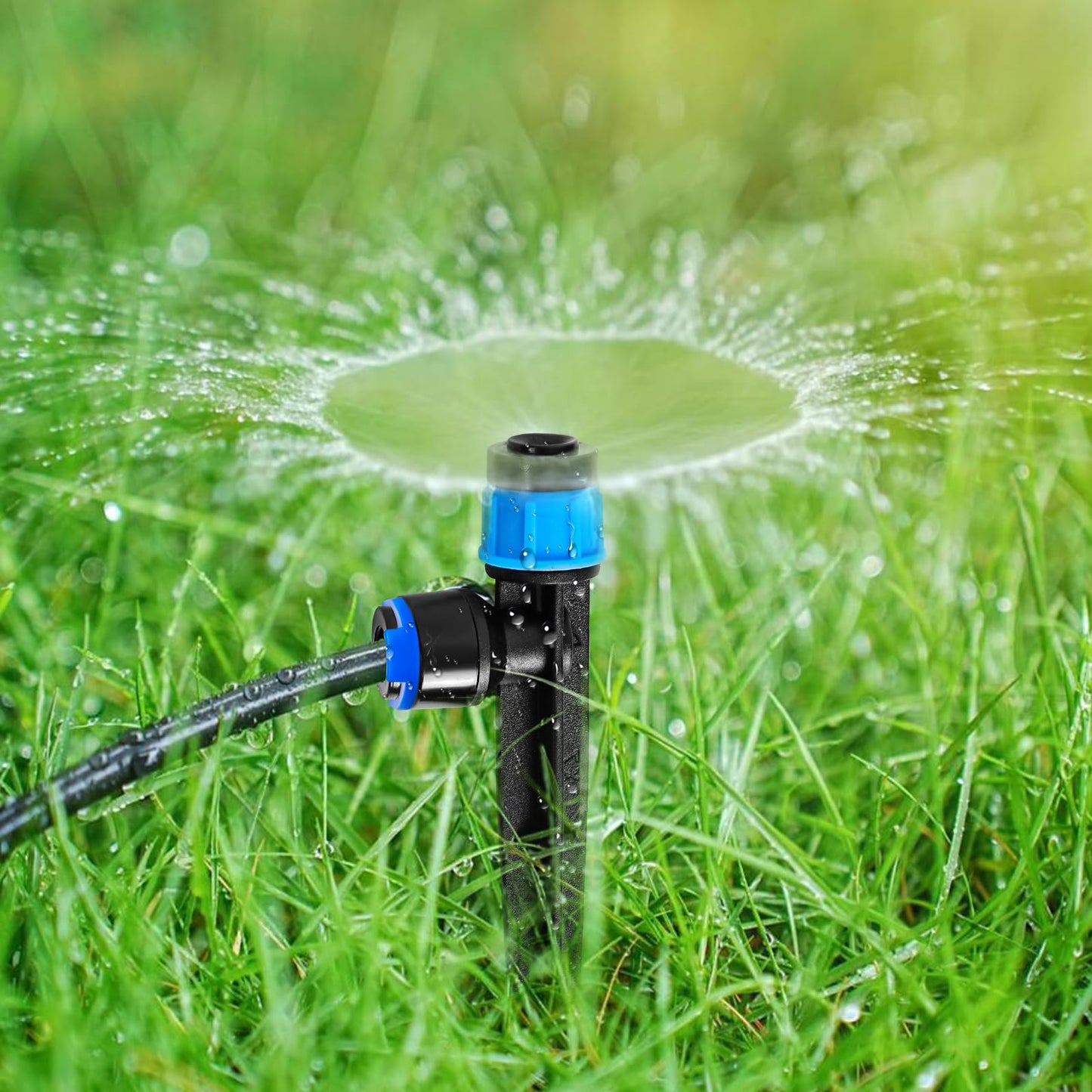 YAIRMIS 20PCS 1/4 inch Tubing Drip Irrigation Emitters Sprayer,360 Degree Drip Emitter Sprayer with Stake, Irrigation Dripper Sprinklers for Drip Irrigation System