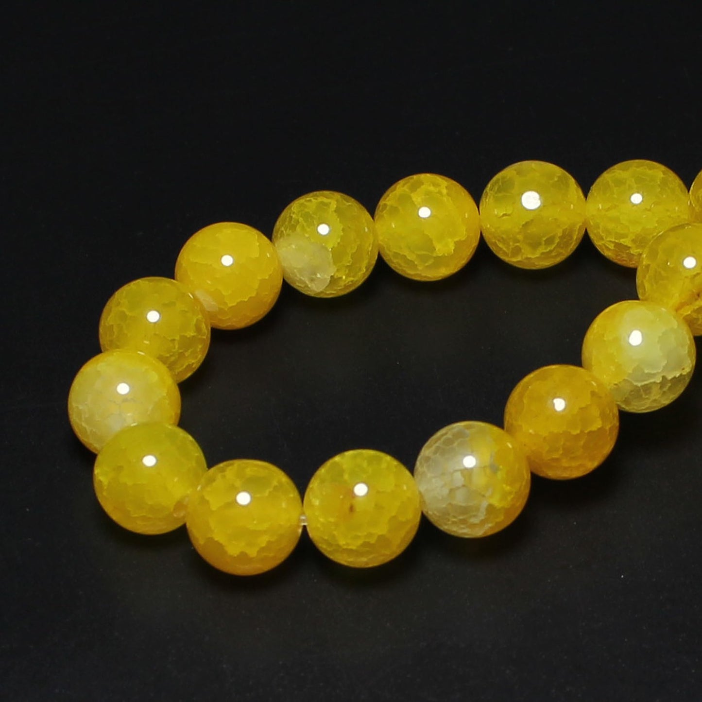 MJDCB Natural Stone Beads 8mm 43pcs Yellow Dragon Vein Agate Loose Gemstone Bead Charms for Jewelry Making Bracelet Necklace Earring Pendant