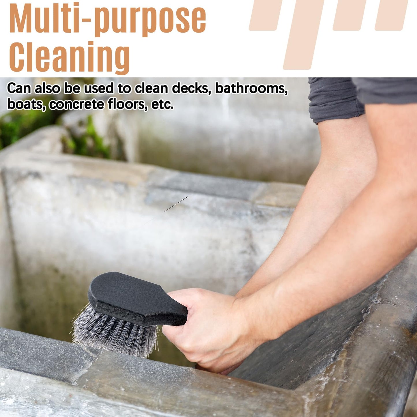 CroBlissful 2 Pcs Bird Bath Cleaning Brush Hard Bristle Stiff Bristle Brush with Plastic Handle Utility Scrub for Bird Feeder Bath Accessories Fountain Outdoor Cleaning(Gray)