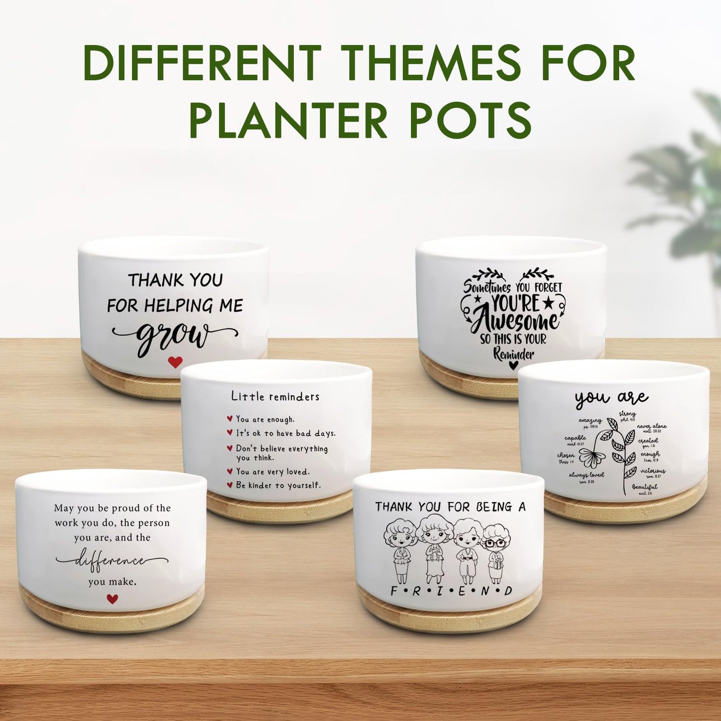 Jutasty Christian Religious Gifts for Women, Succulent Plant Pot, Cactus Flower Planter Gifts, Inspirational Motivational Gifts for Women Friend, Plant Pots for Office Desk Table Shelf (No Plants)