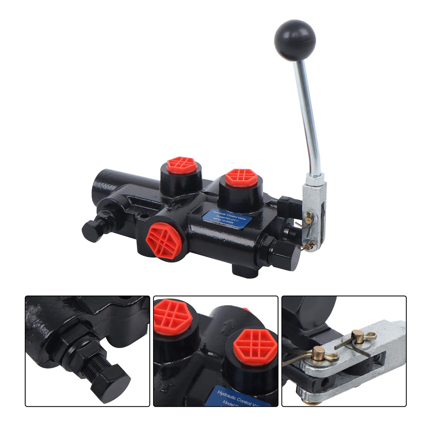 waltyotur 2750 PSI Hydraulic Log Splitter Directional Control Valve Auto Return Detent Lever Handle 21 GPM
