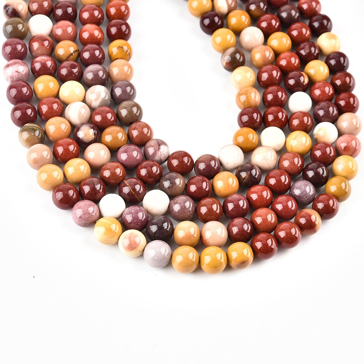 LIFAVOVY Mookaite Jasper Beads for Jewelry Making Natural Gemstone Semi Precious 8mm Round 15 inch(47-49pcs)