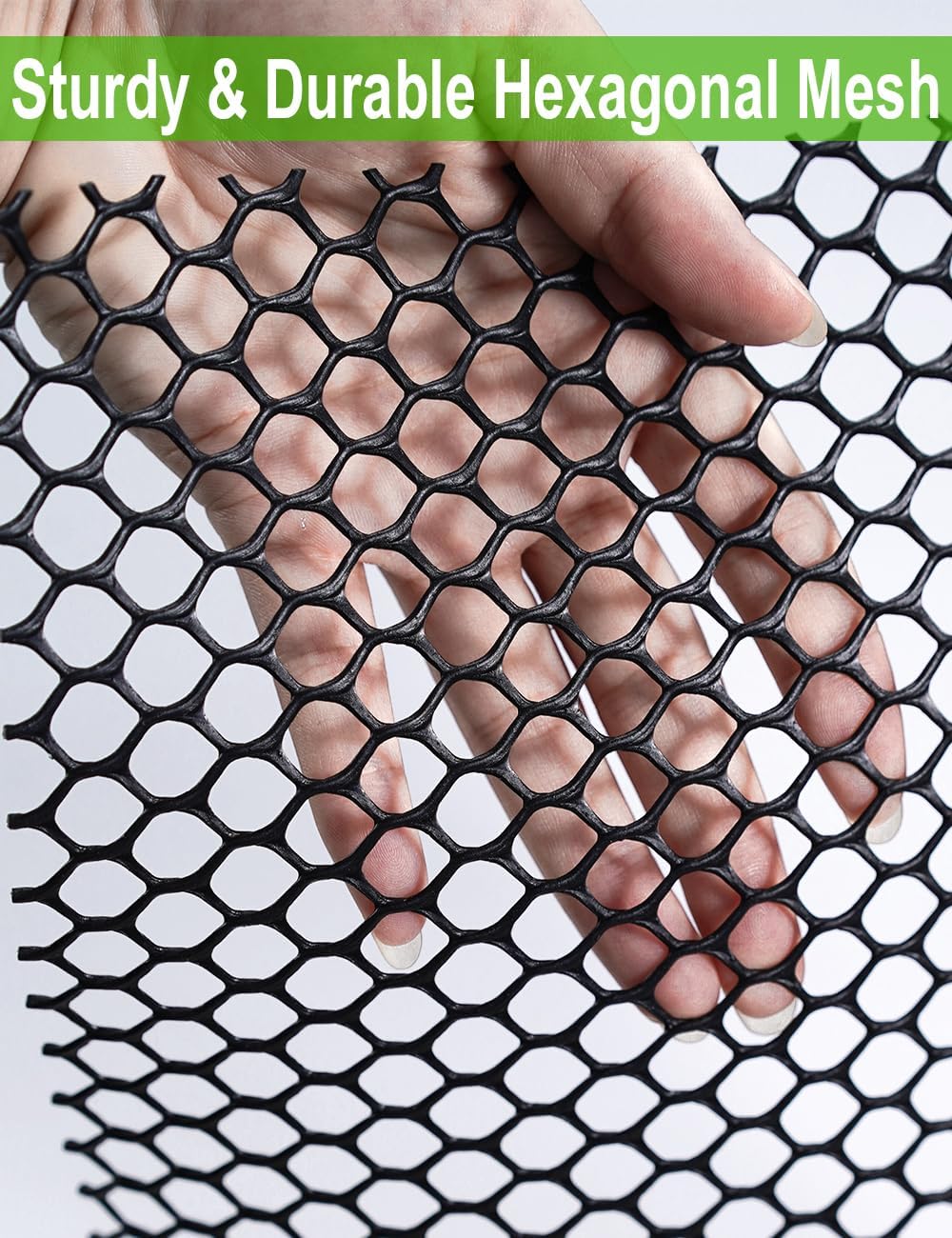 16In x 15Ft Plastic Chicken Wire Mesh Fencing, TOYPOPOR 500GSM Durable Heavy Duty Hexagonal Chicken Wire for Cat Dog Fencing, Garden Fence, Aquarium, Moss Pole, Aperture 0.4'', Rustproof, Easy to Cute