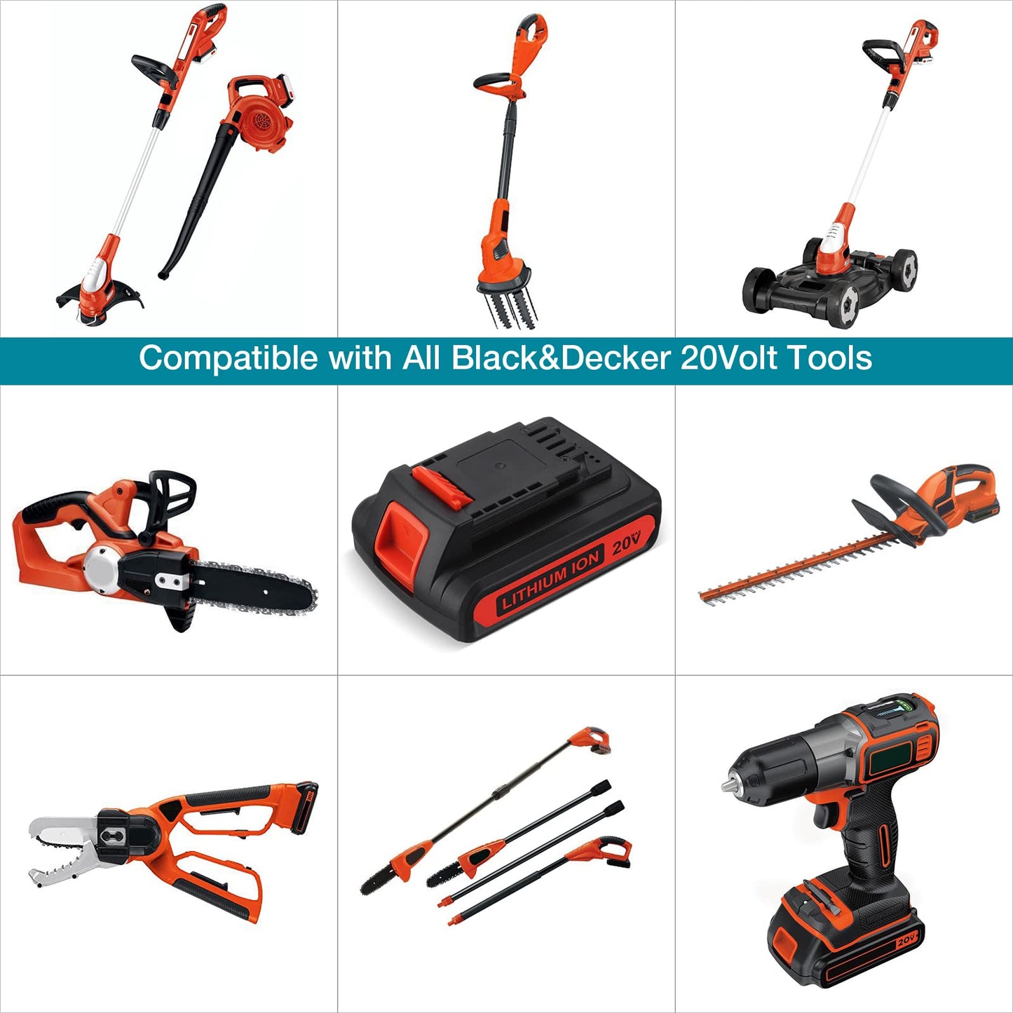 ORHFS LBXR20 20V 4.0Ah Replacement for Black and Decker 20V Lithium Battery Max LB20 LBX20 LBXR20-OPE LBXR2020-OPE LBXR20B-2 LST220 LST300 20-Volt Max Tools Cordless Power Tool