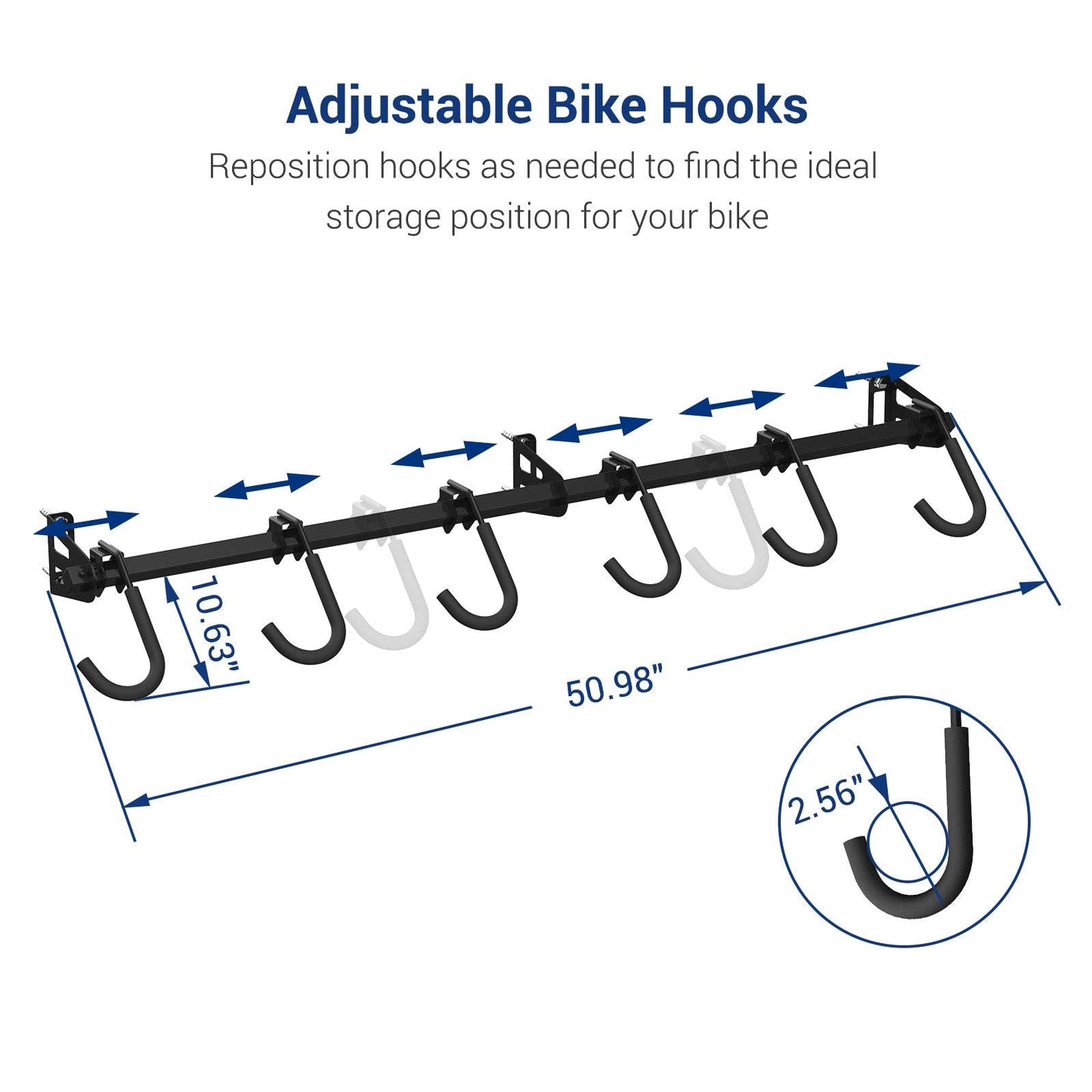 FLEXIMOUNTS 6 Bike Storage Rack, Heavy Duty Wall Mount Hanger for Home & Garage, Holds Up to 300lbs