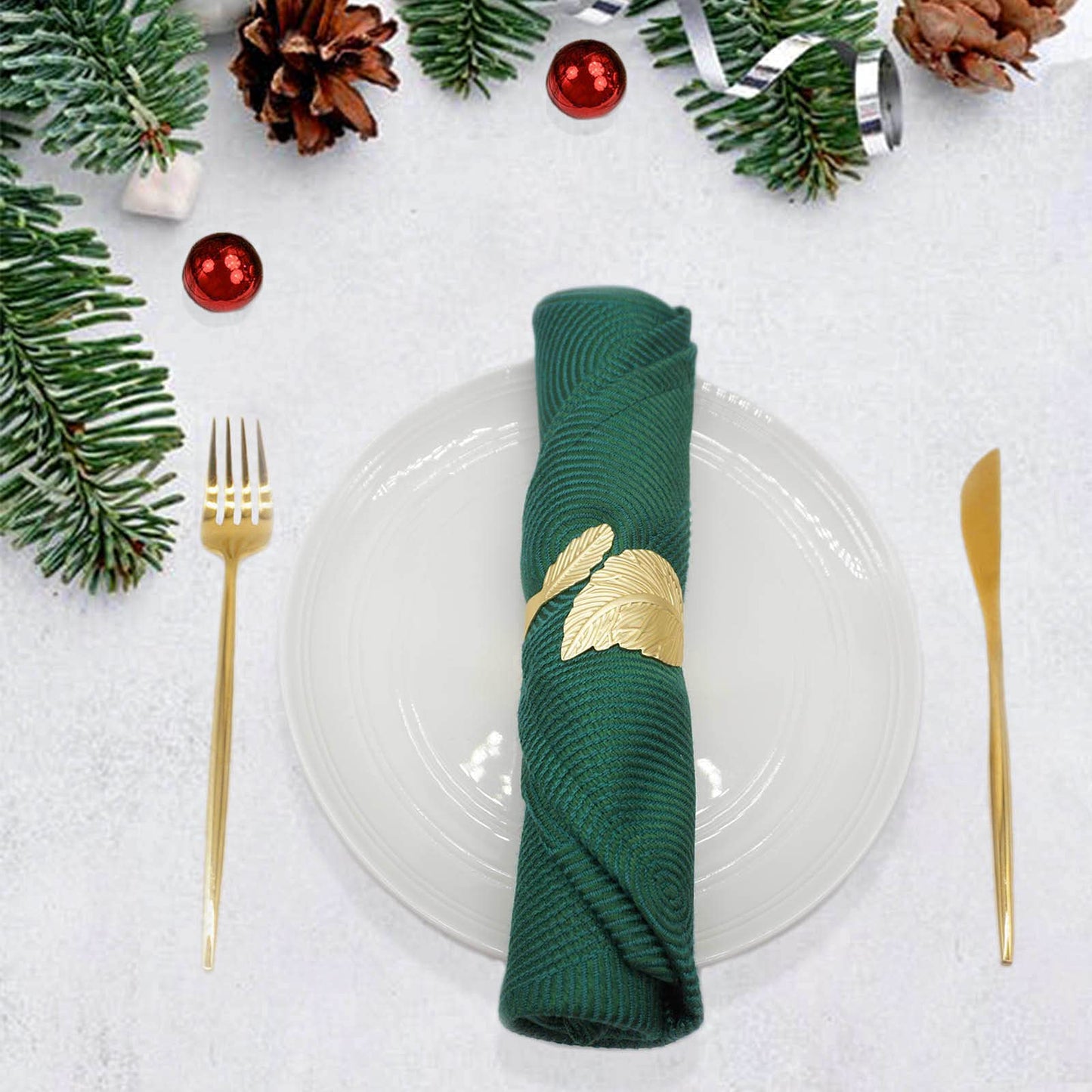Utalek Gold Leaf Napkin Rings Set of 12, Leaves Napkin Rings for Table Setting, Metal Leaf Napkin Holder Rings for Holiday Party,Wedding, Banquet, Formal or Casual Dinning Table Decor (Gold)