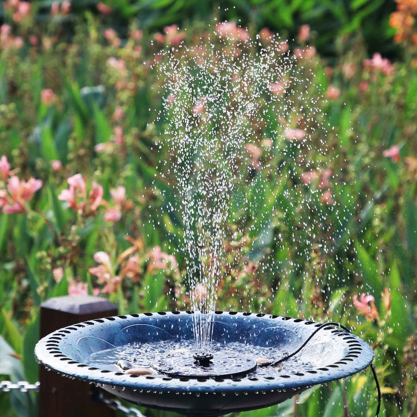AISITIN 2.8W Solar Fountain Pump for Bird Bath Upgraded 2026, Floating Solar Powered Water Fountain Built-in 1000mAh Battery with 7 Nozzles & 3 Integrated Bracket for Bird Bath and Outdoor Garden