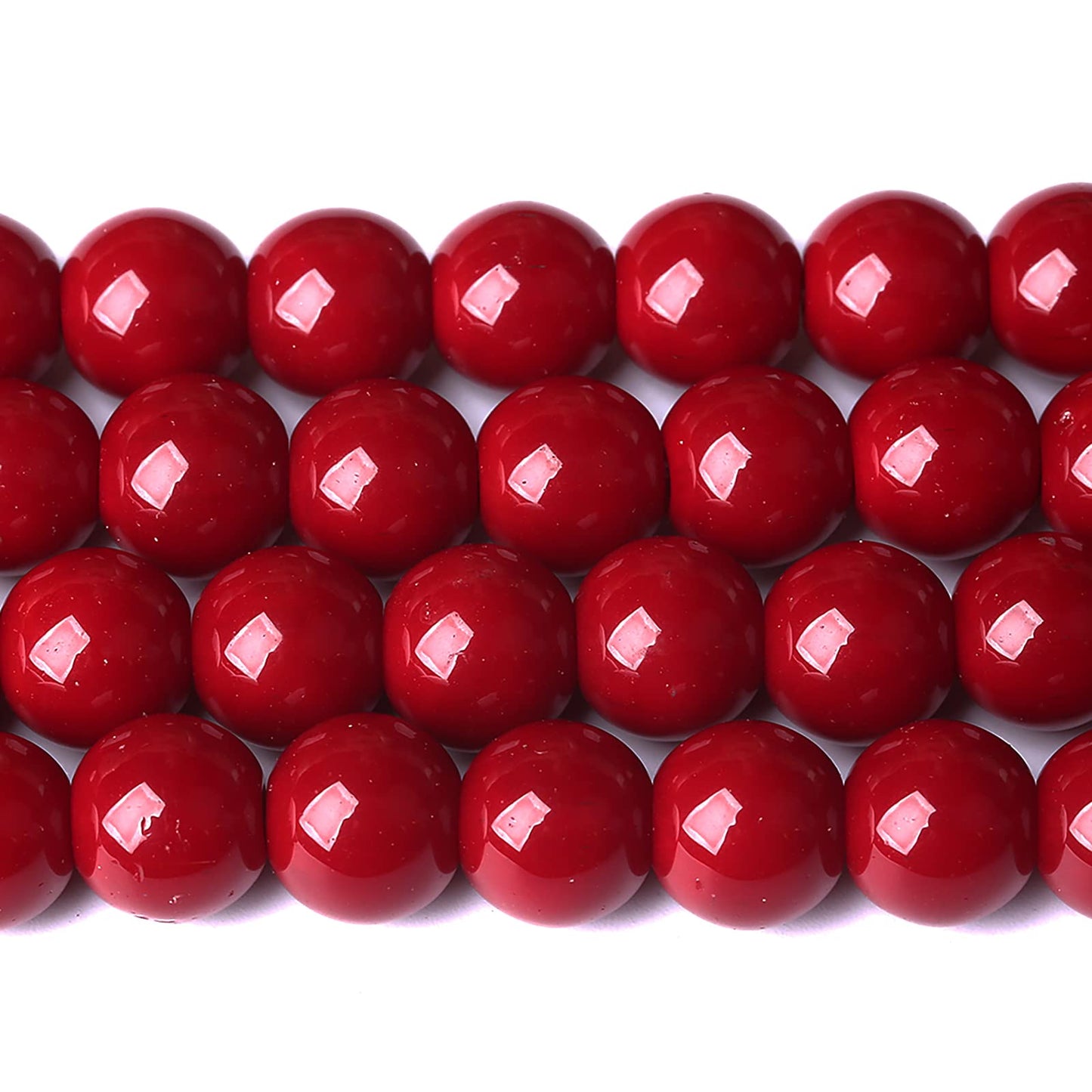4mm 90pcs Pomegranate Red Glass Beads Natural Round Loose Beads Crystal Energy Stone Healing Power for Jewelry Making 1 Strand 15" (4mm, Pomegranate Red Glass)