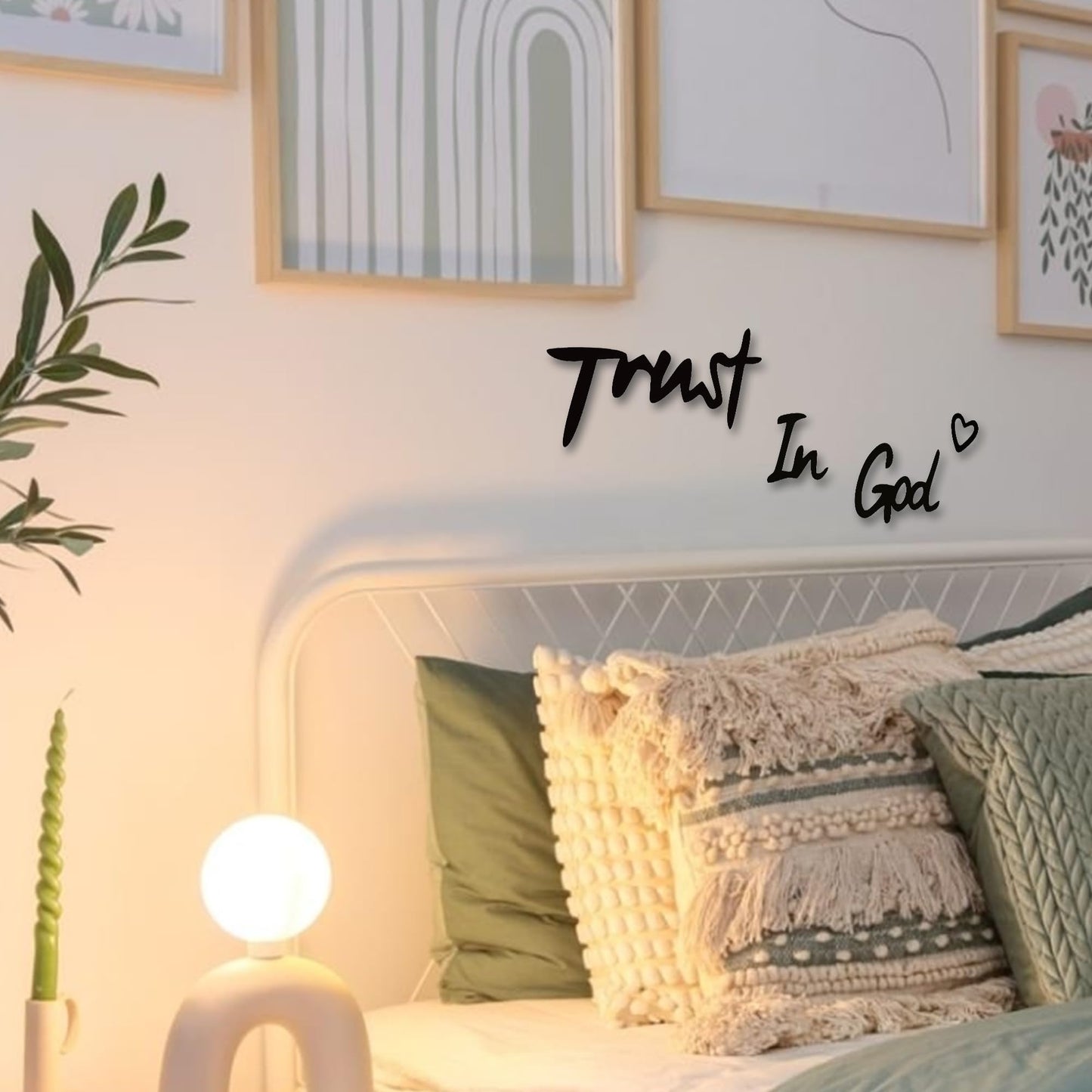YATEASLU “Trust in God” Sign Inspirational Scripture Wall Art for Home Decor, Faith-Based Living Room Wall Art & Heartwarming Gift