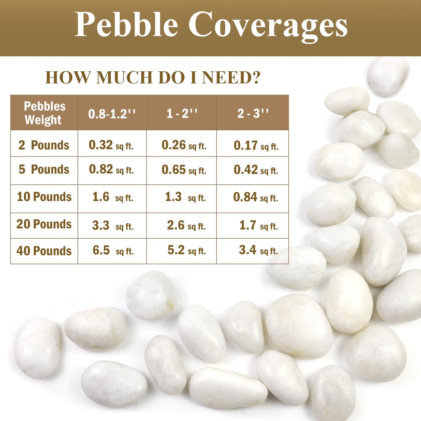 FANTIAN 5lbs White Pebbles for Indoor Plants, 0.8-1.2 Inch Smooth White River Rocks for Potted Plants, Decorative Polished Stones for Landscaping Vase Fish Tank and Outdoor Garden Pavers