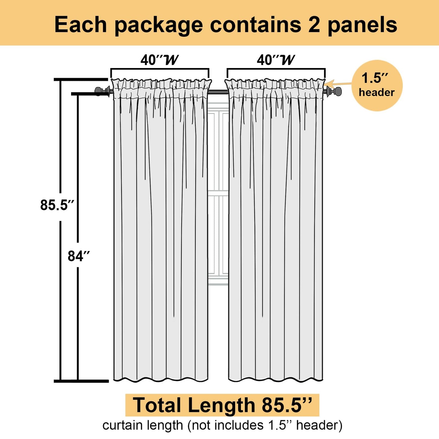 Lecloud Charcoal Grey Sheer Curtains 84 Inches Long 2 Panels, Voile Airy Light Filtering Curtains for Living Room Bedroom, Dual Rod Pocket Sheer Window Treatments Drapes, Each Panel 40" W x 84" L