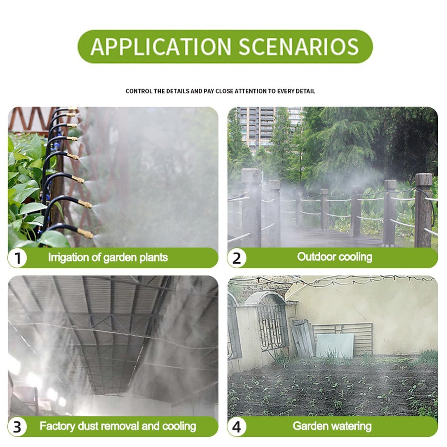 Drip Irrigation Kit Automatic Watering System for Potted Plants, 360 Degree Adjustable Copper Micro Sprinklers, Quick Connect Tubing Fittings for Garden, Lawn, Patio, Balcony(15 Nozzles Ⅱ)