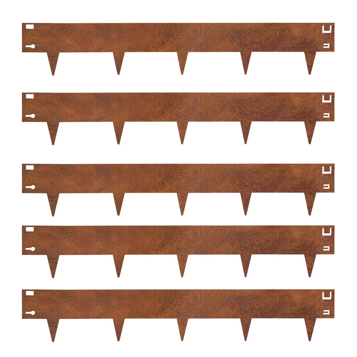 PROWORX Corten Steel Rust Landscape Edging Border, 5 Pack 42”L x 7”H Weather Resistant Bendable Metal Garden Lawn Edging for Landscaping, Yard Pathway (16.5 Ft Total)