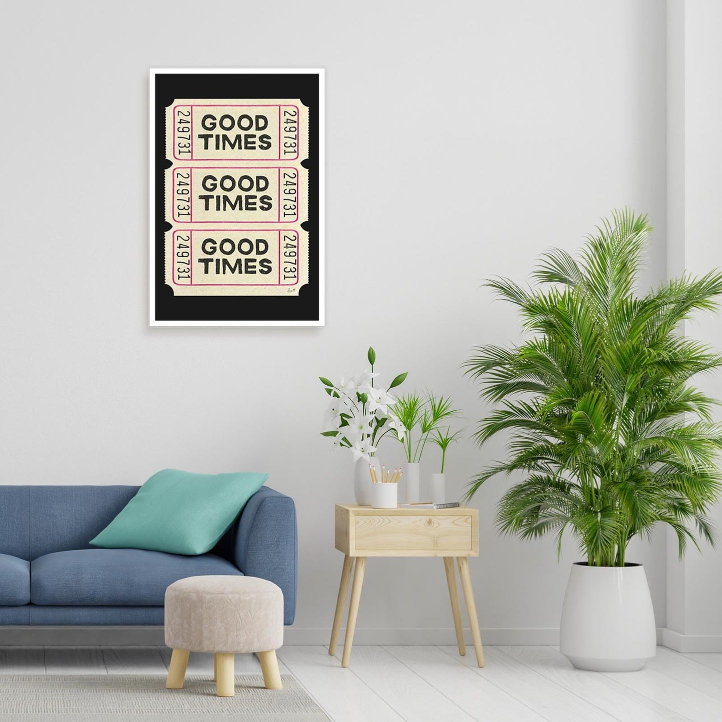Trendy Wall Art Prints Poster Retro Good Times Ticket Print Black White Canvas Wall Art Retro Trendy Preppy Wall Decor For Bar Cart Teen Girls Living Room Bedroom Gallery 8x12in Unframed