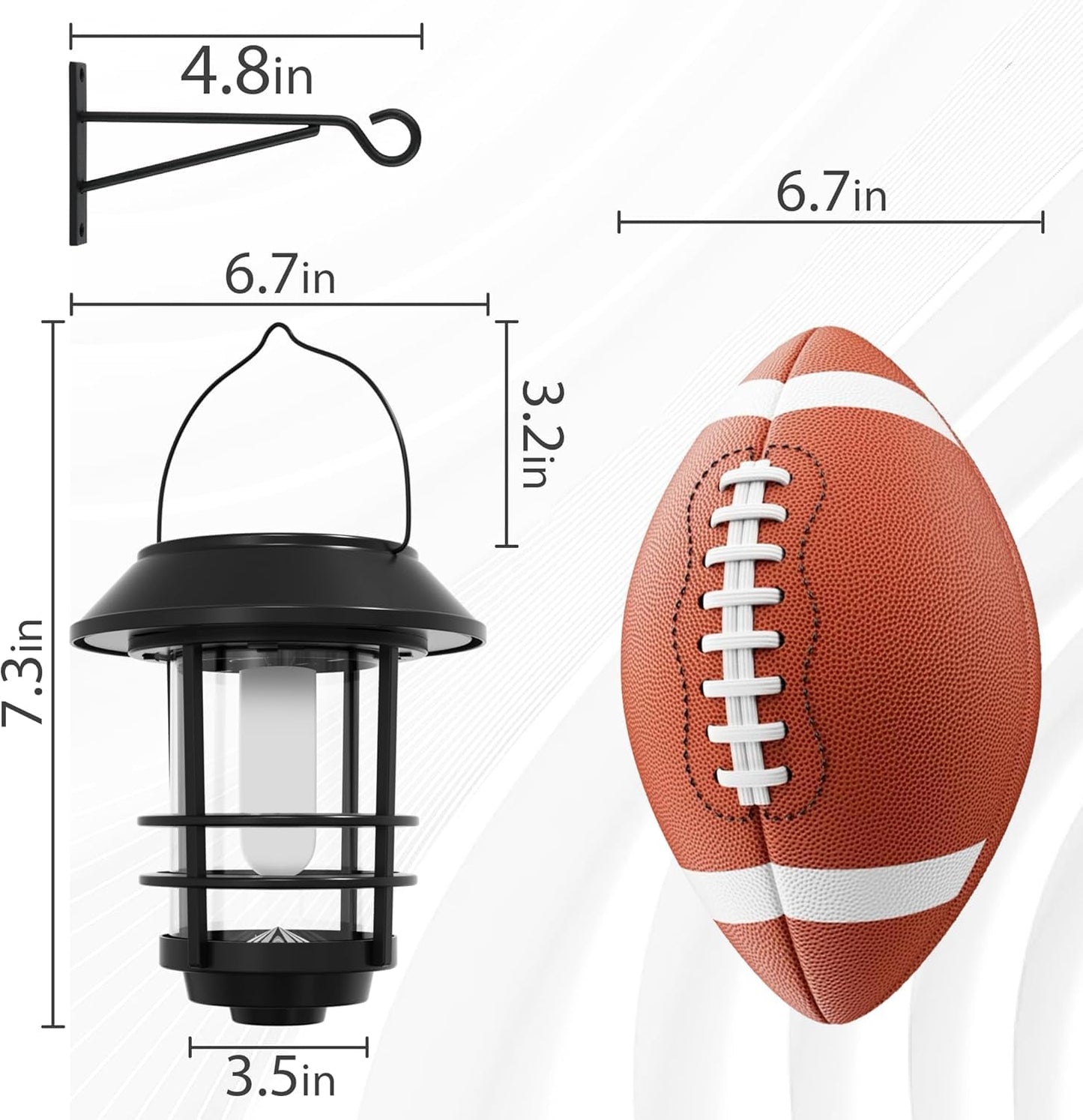 Otdair Solar Lanterns Outdoor Waterproof, 2 Pack Flickering Flames Wall Garden Decor with Glass Shade, Hanging Solar Lights Wall Mount Decorations for Halloween, Front Porch, Patio, Yard