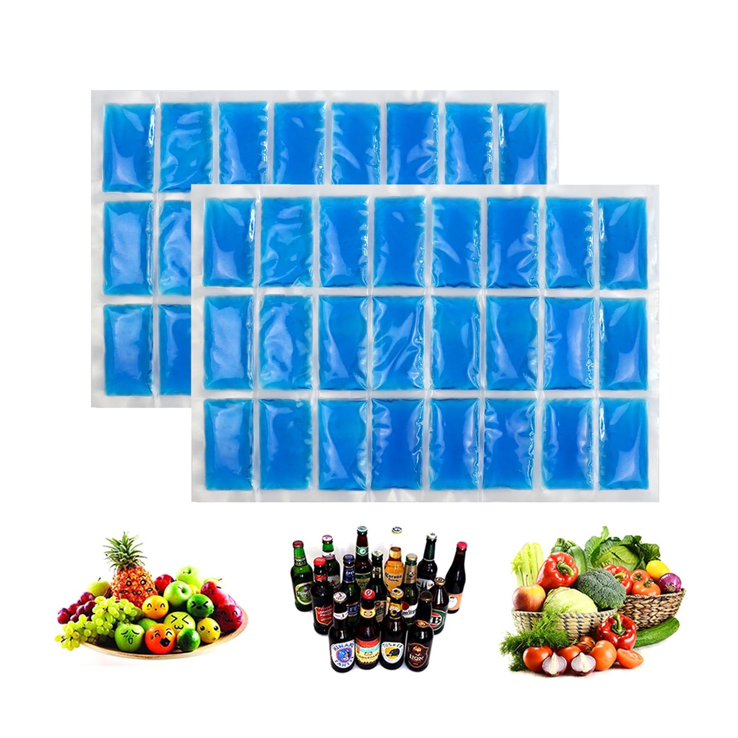Sport Emblema Reusable Ice Pack for Lunch Boxes 2 Pack Large Ice pack Blanket Cooler Easy to Cut Ice Sheet for Lunch Bag, 14.76"x10.43" Long Lasting Freeze Ice Packs for Meal Prep, Non-Toxic BPA Free
